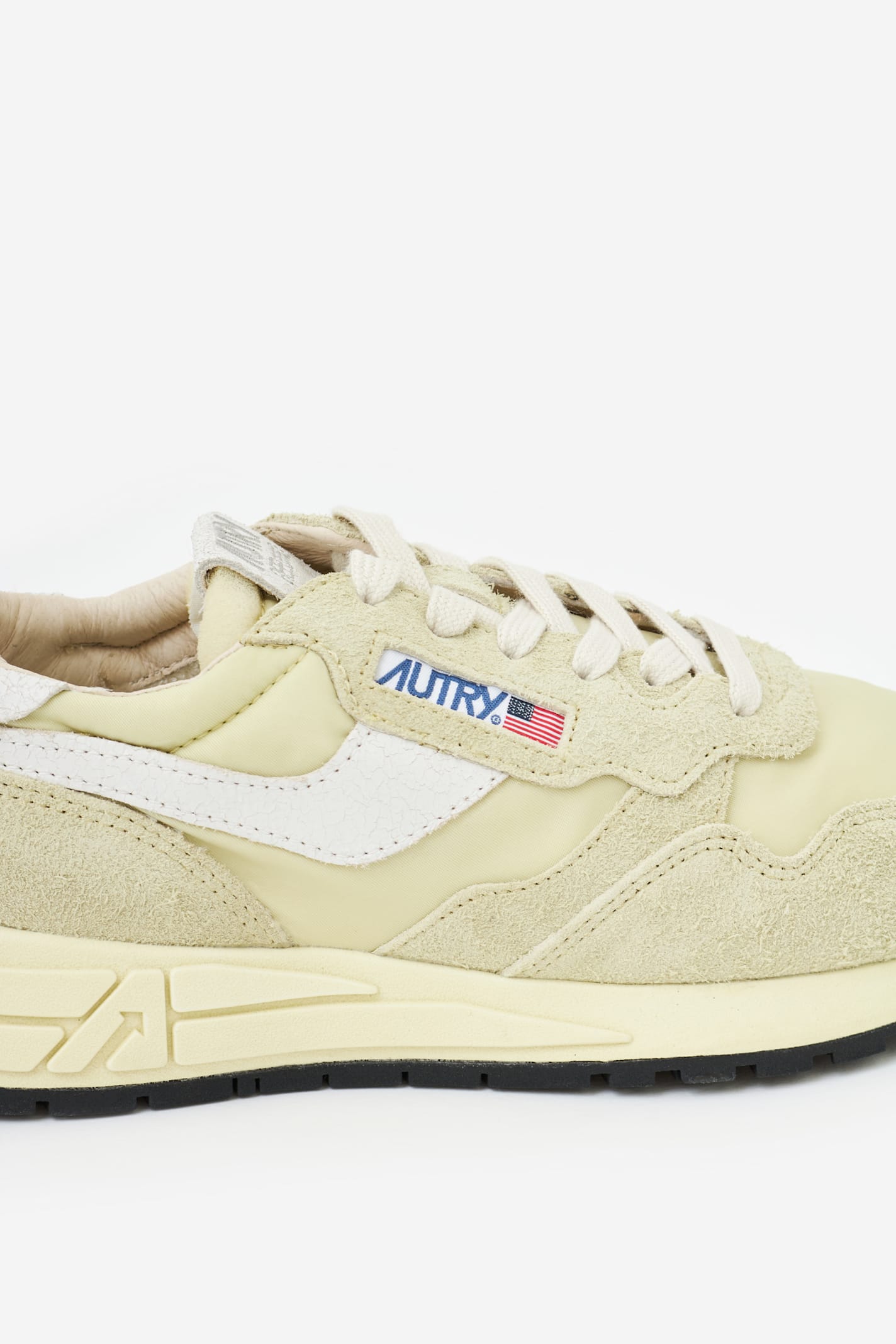 Autry Low Top Suede Panel Sneakers In Cream