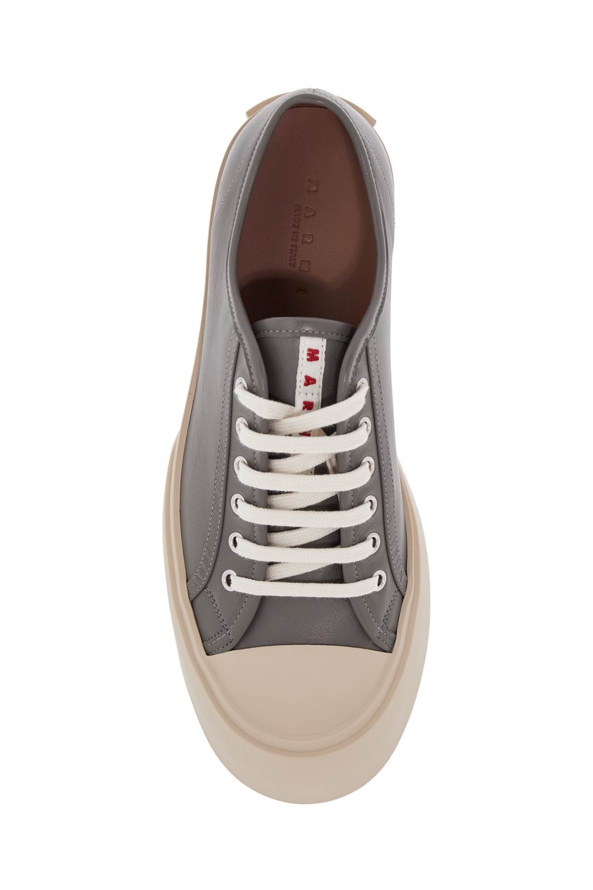 Shop Marni Elegant Gray Calfskin Mens Sneakers In Neutral Grey (grey)