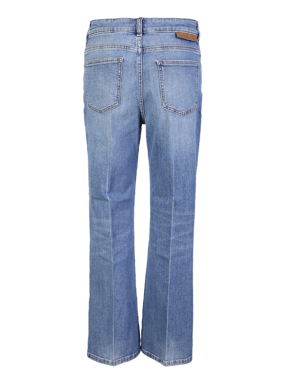 Shop Stella Mccartney Logo Patch Flared Jeans In Denim