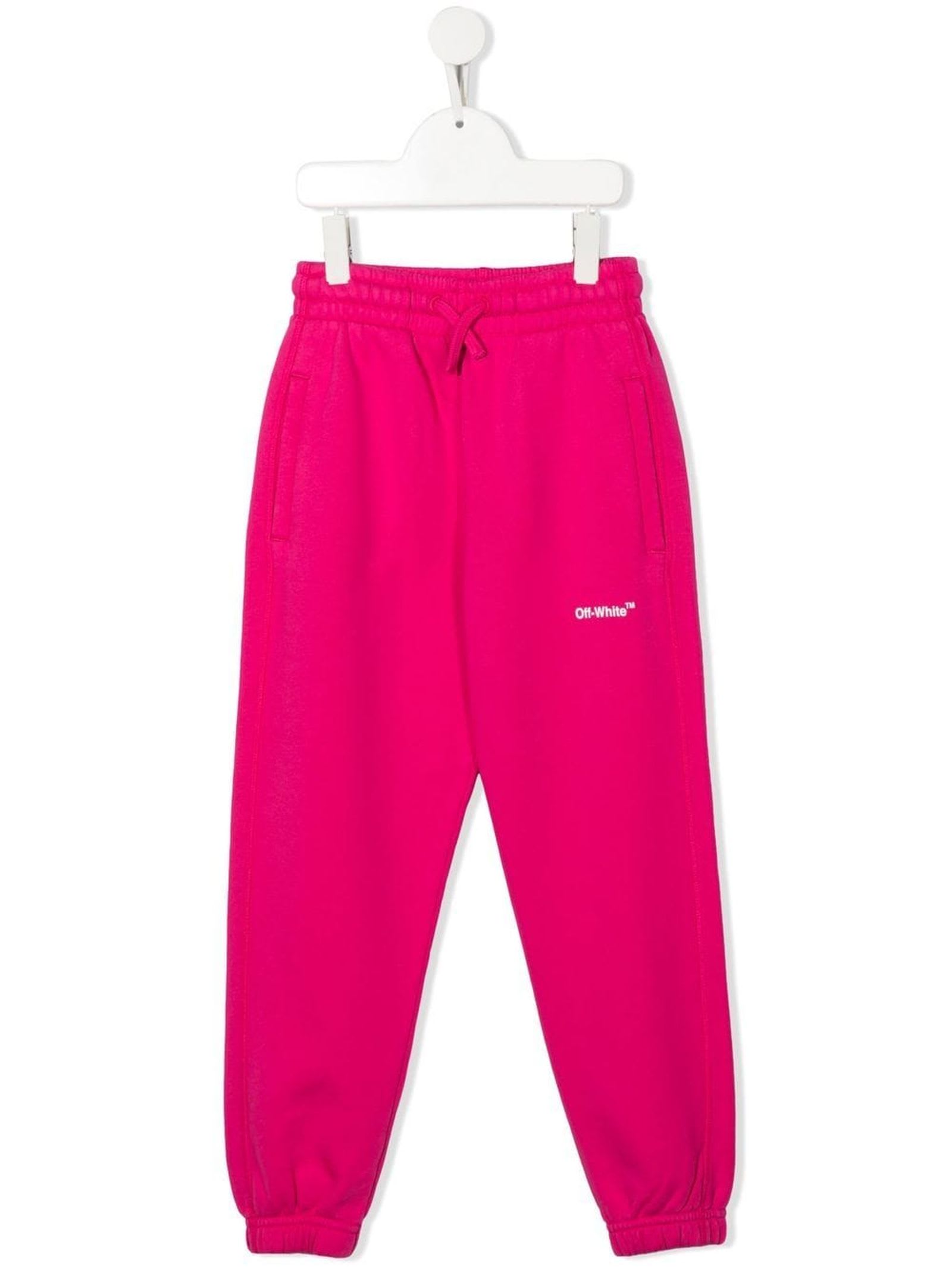 Off-White Pink Cotton Track Pants