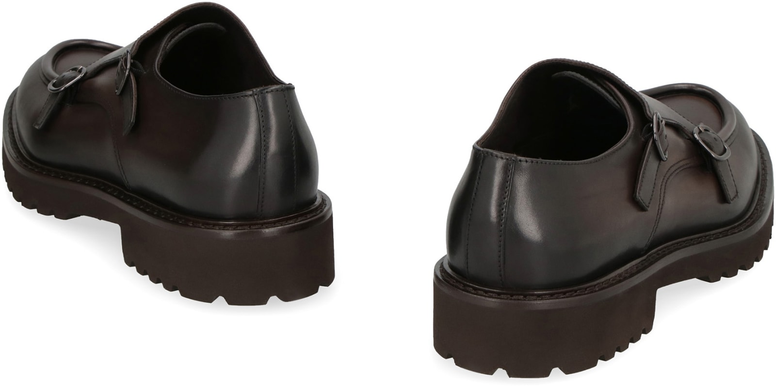 Shop Doucal's Leather Monk-strap In Brown