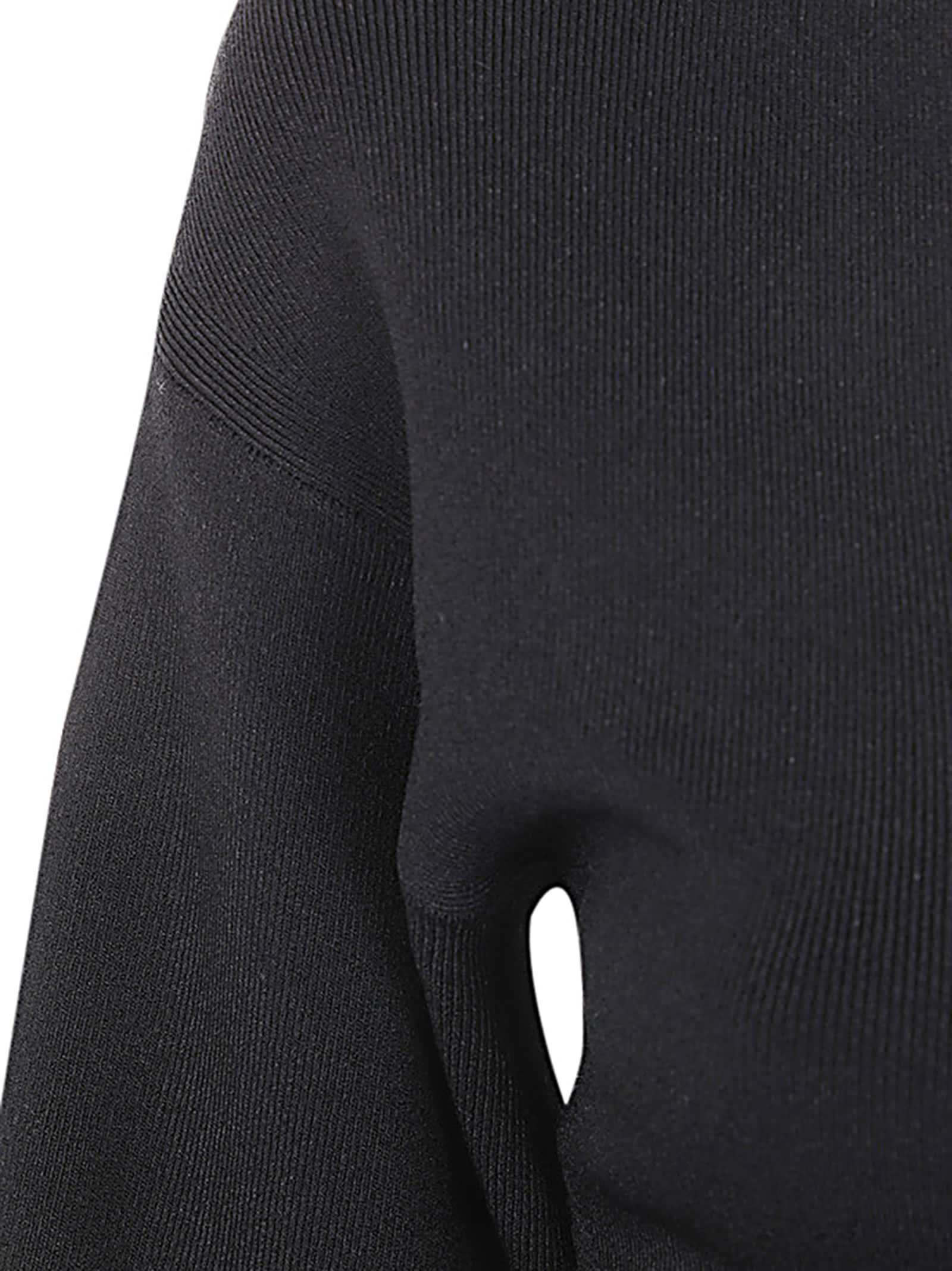 Shop Alberta Ferretti Viscose Stretch V Neck Sweater In Black