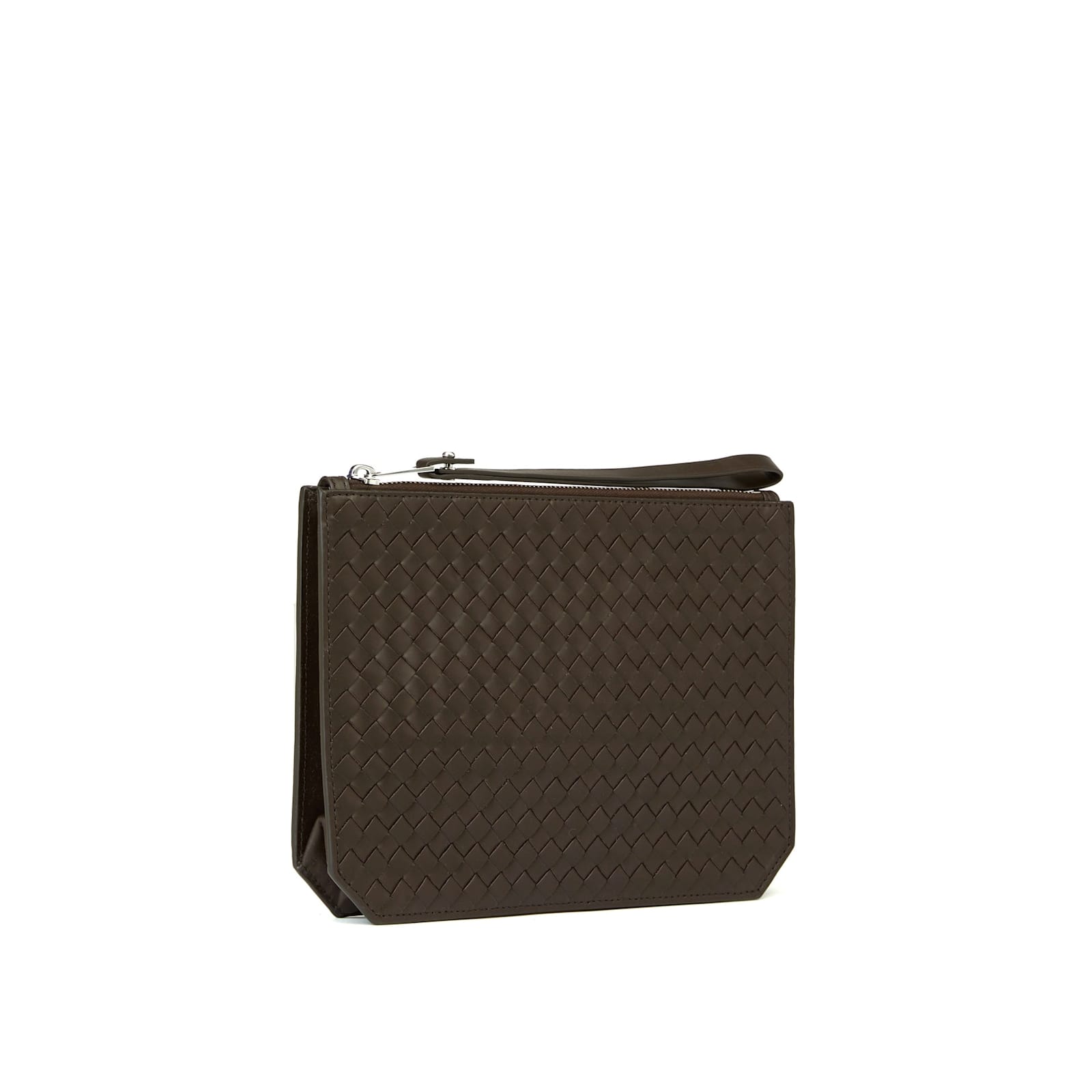 Bottega Veneta Intrecciato Piccolo Standing Pouch In Brown