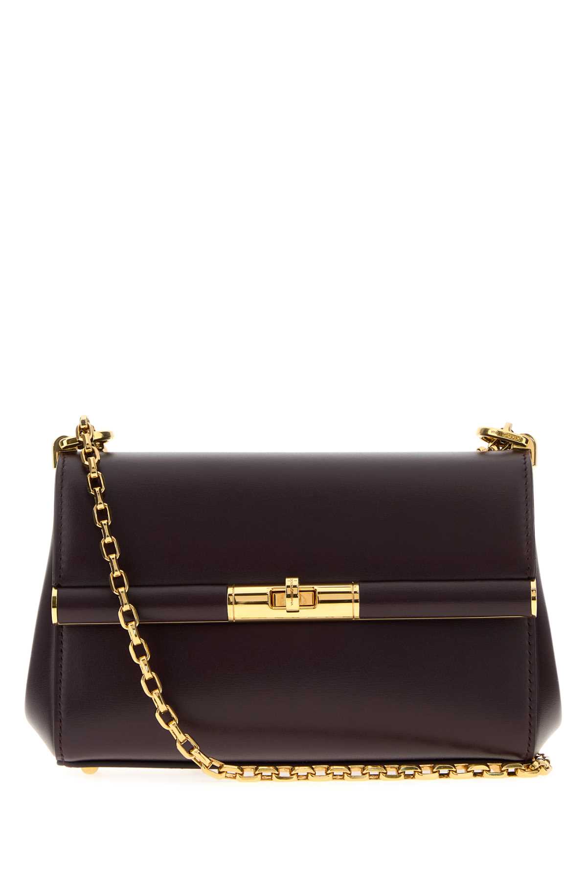 Dolce & Gabbana Mini Marlene City Shoulder Bag In Grained Leather In Purple