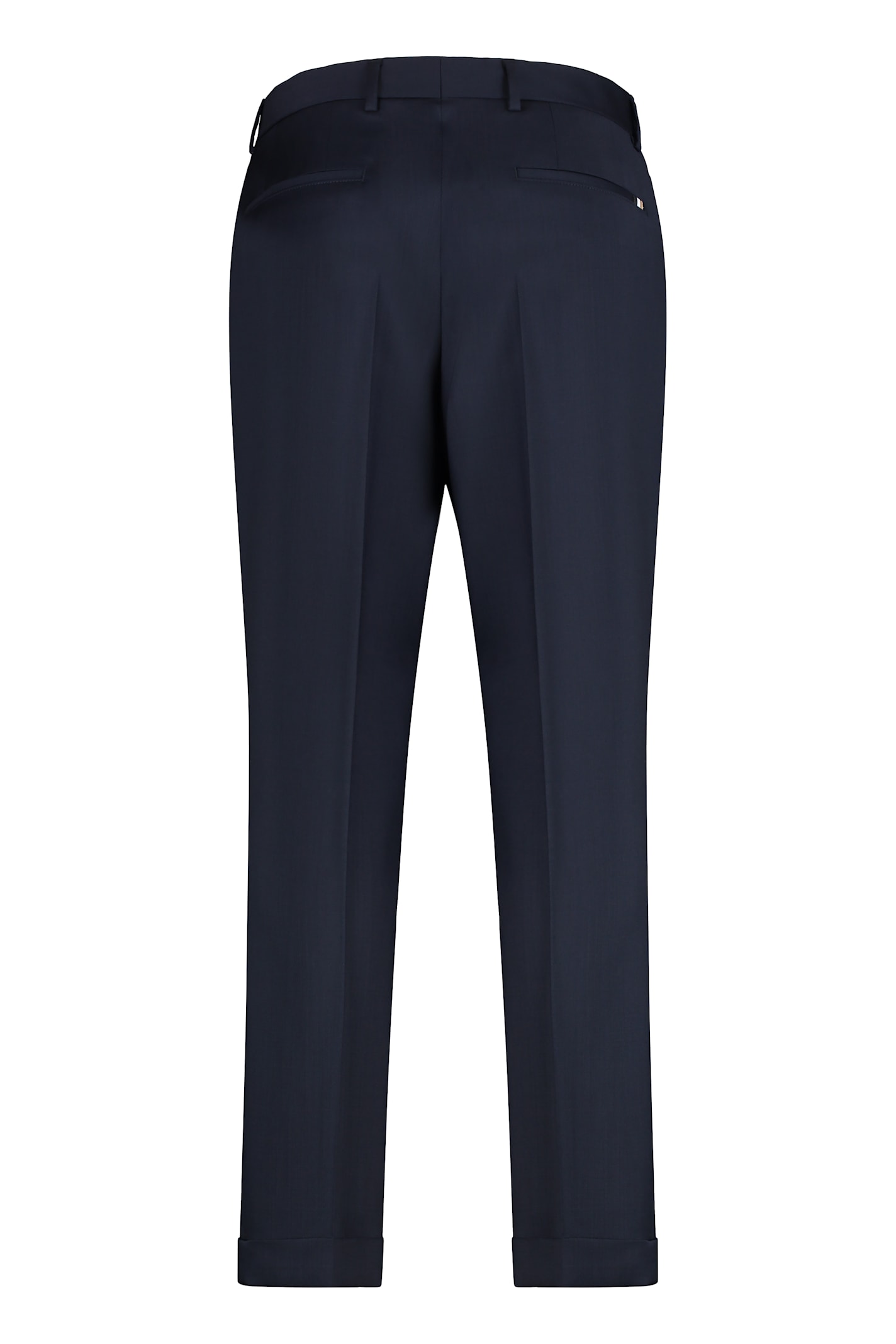 Hugo Boss Boss Virgin Wool Trousers In Blue