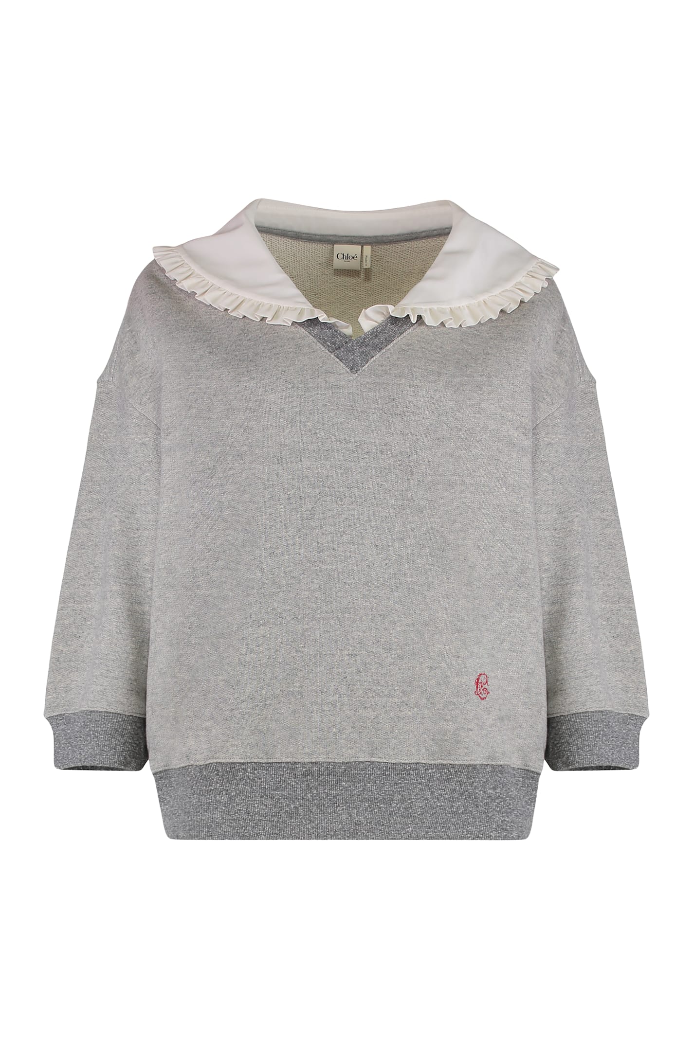 Chloé Sweatshirt In Cotton Blend In Gray