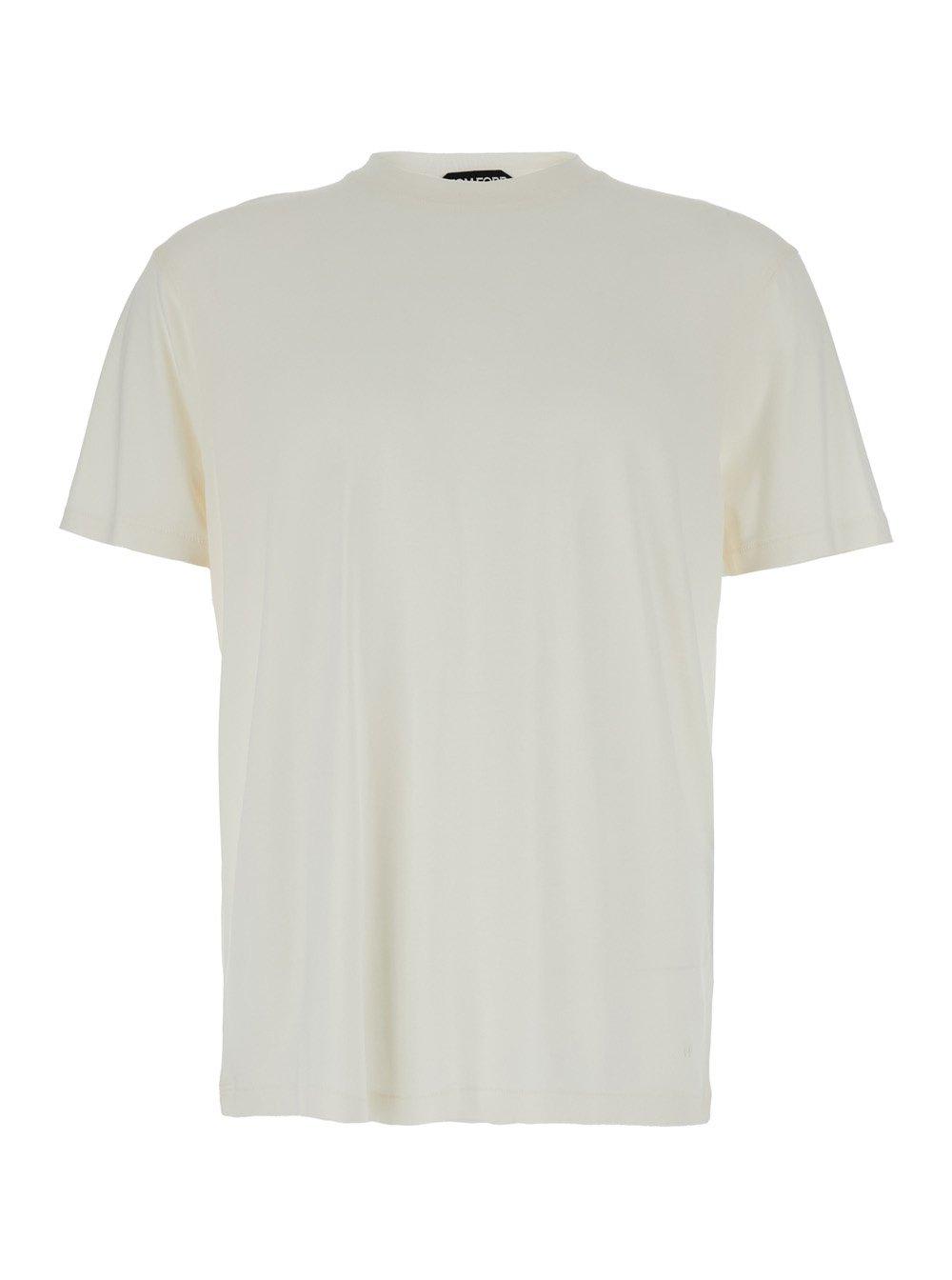 Shop Tom Ford Short Sleeved Straight Hem T-shirt In White