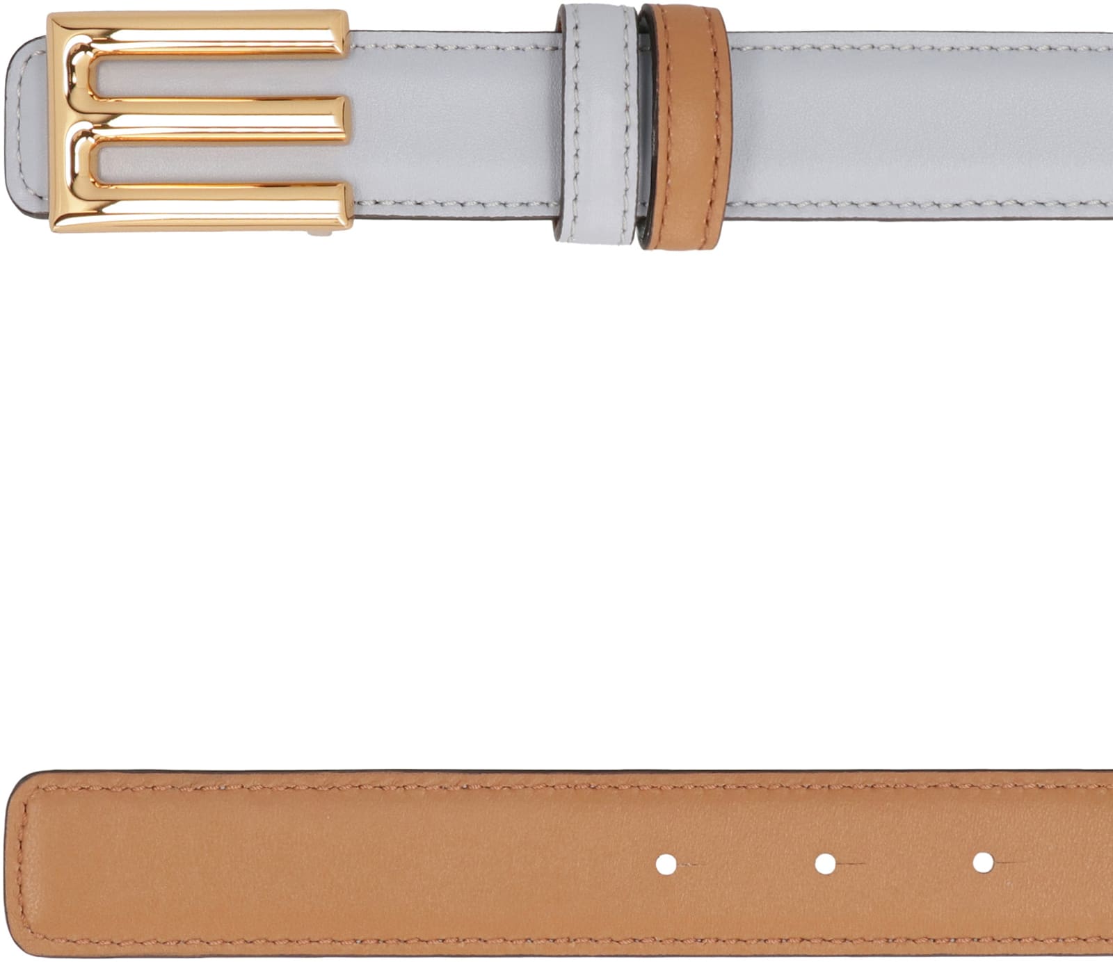 Shop Etro Reversible Leather Belt In Light Blue