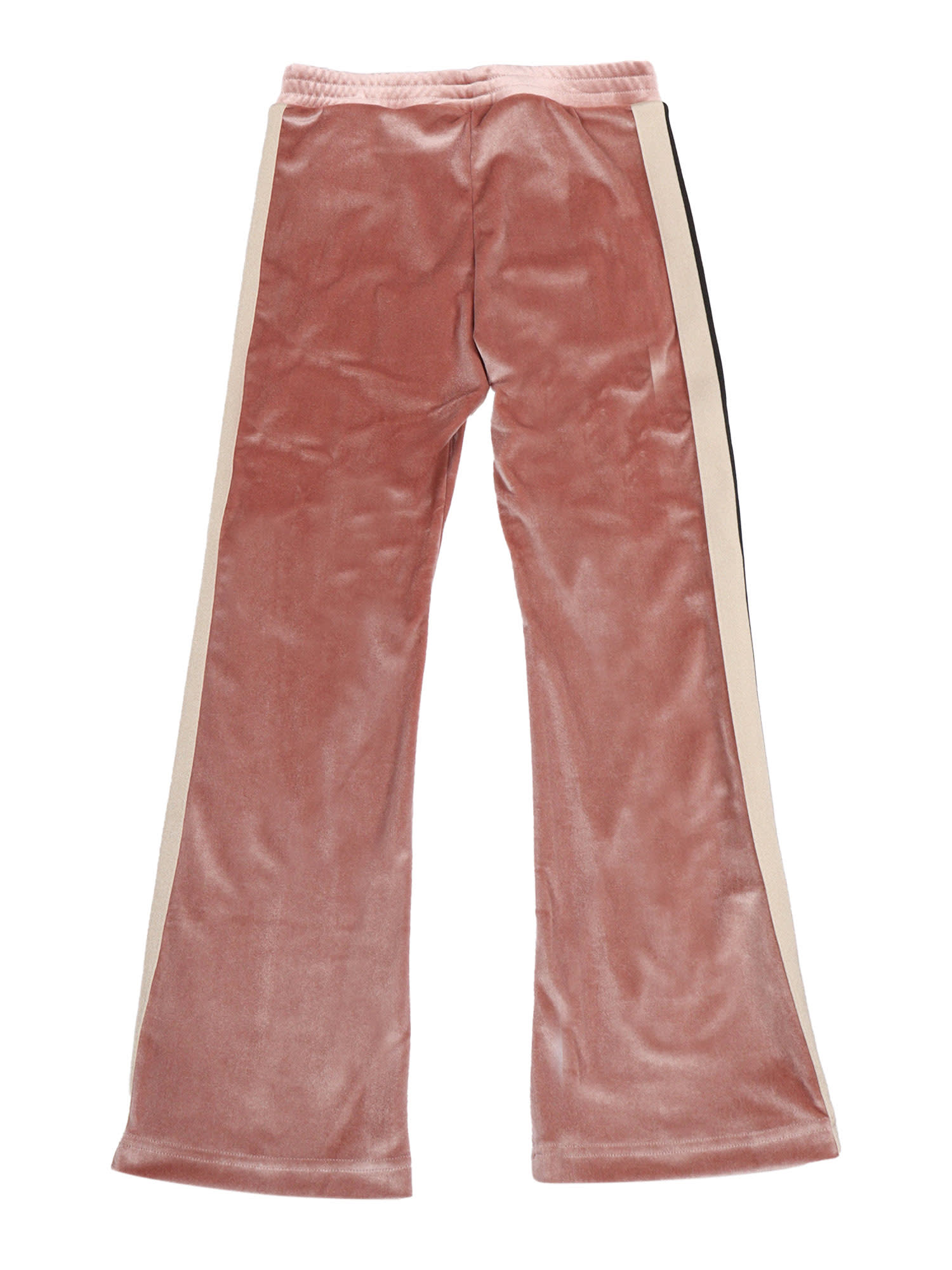Palm Angels Chenille Track Flare Pants In Pink