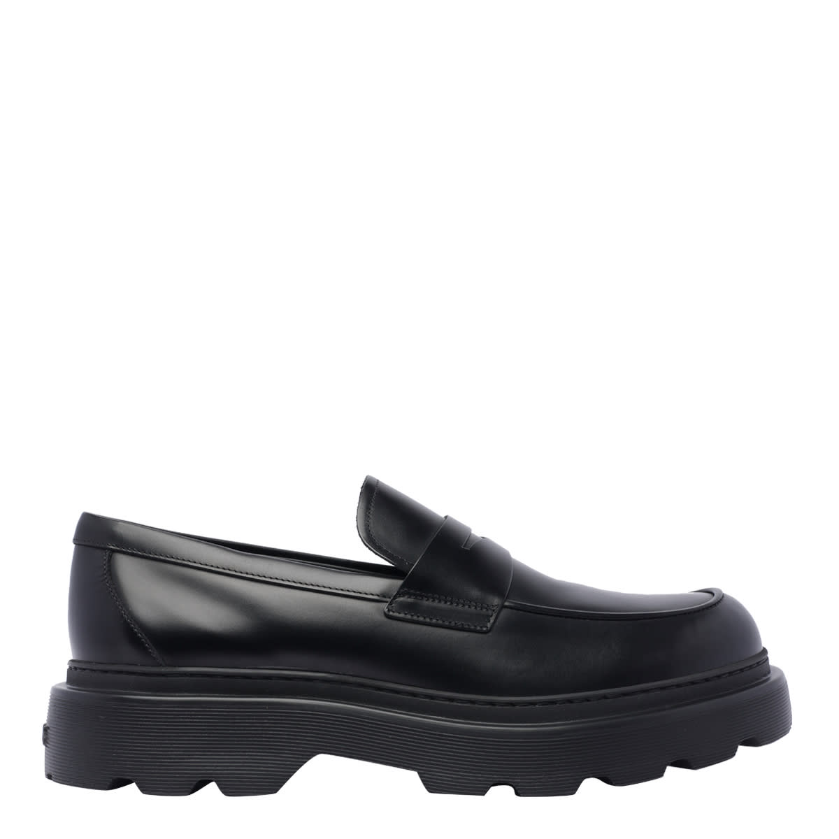 Shop Tod's Leather Loafers In Black