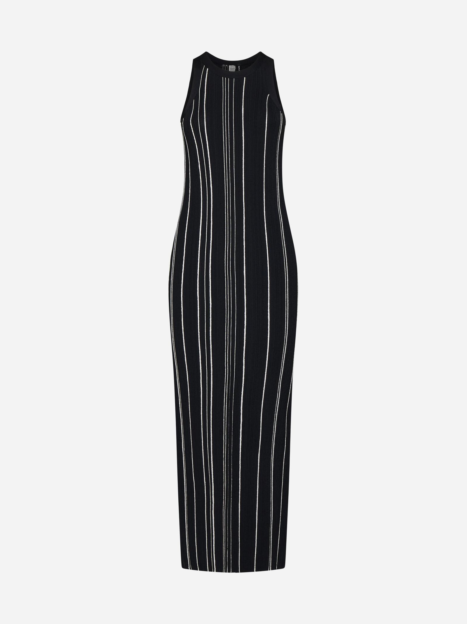 Totême Striped Rib-knit Maxi Dress