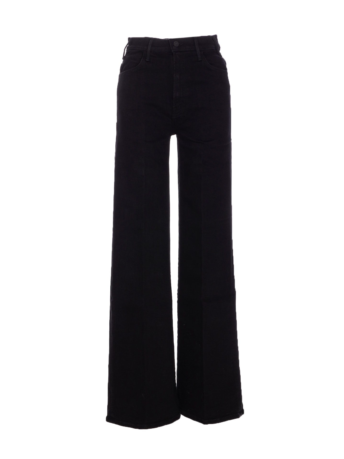 Mother Black Stretch Denim The Roller Jeans In Black
