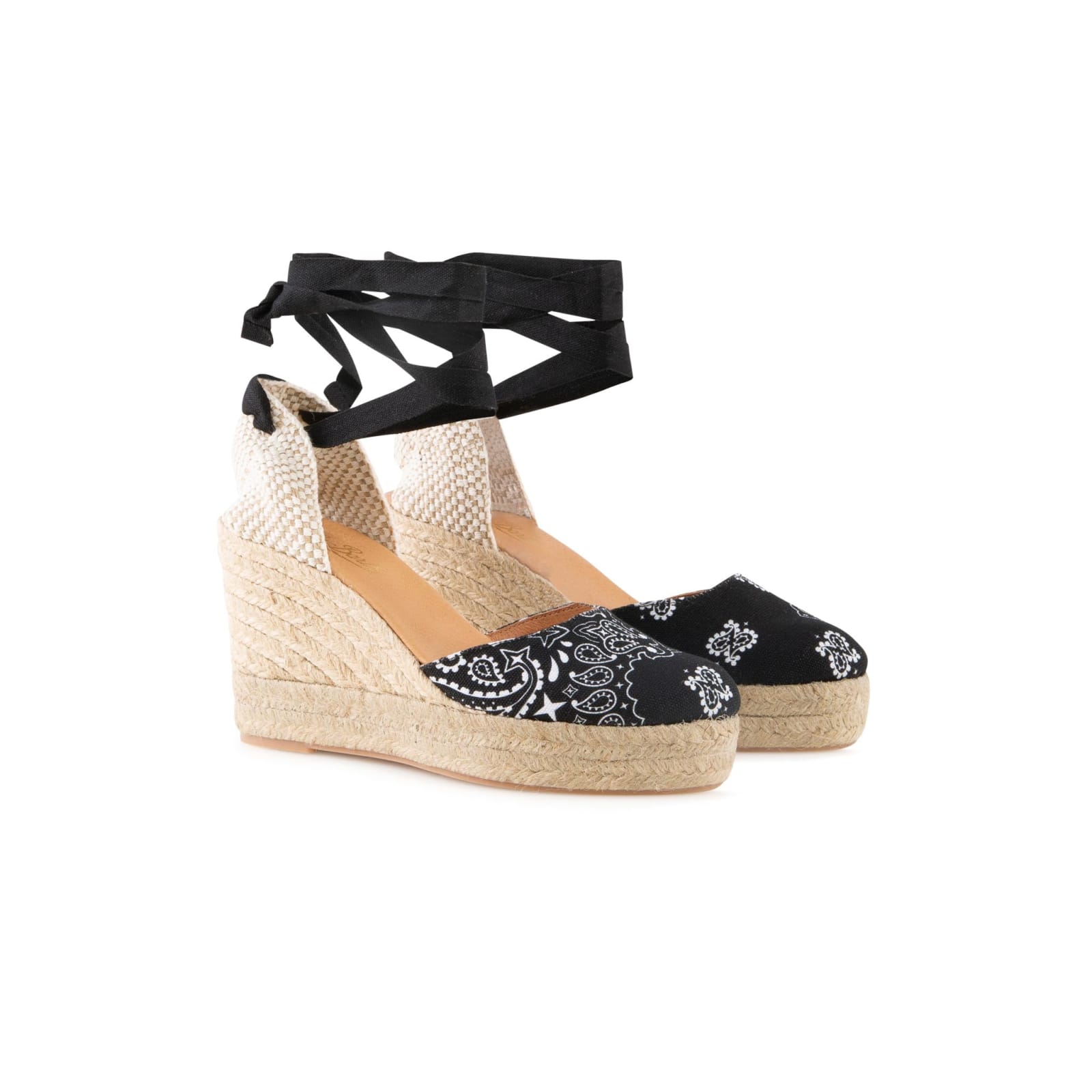 Espadrillas With High Wedge And Ankle Lace
