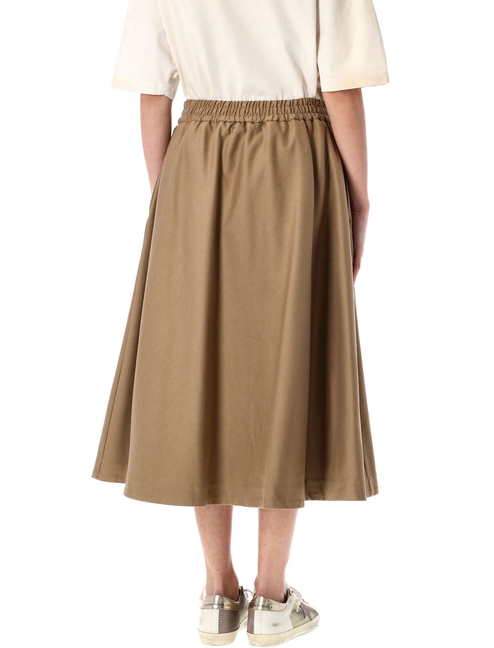 Golden Goose Midi A-line Circle Skirt Morena In Neutral