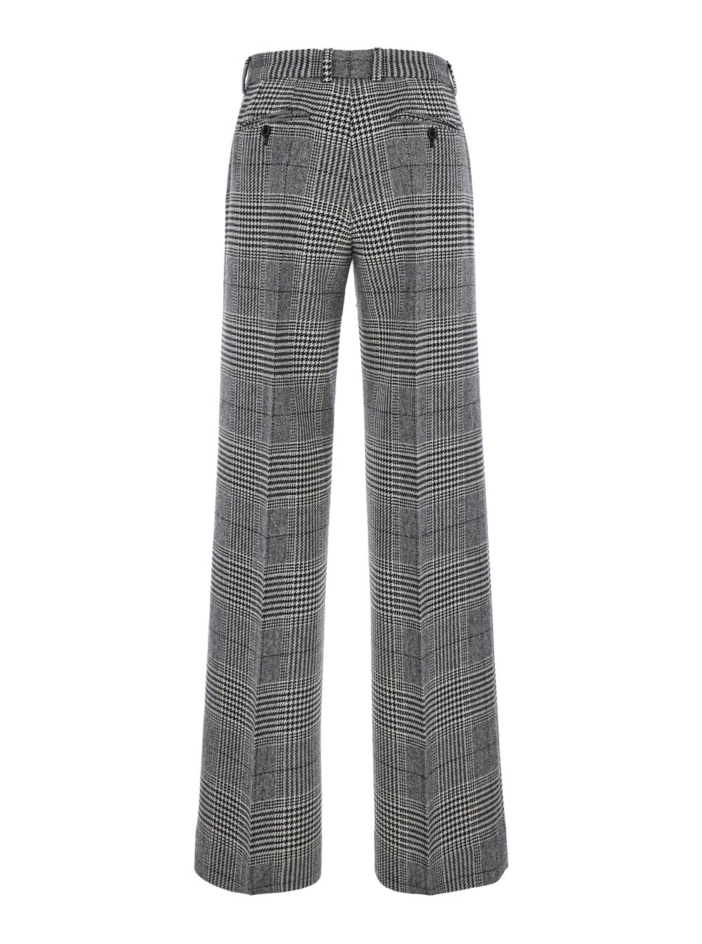 Shop Dolce & Gabbana Grey Flared Pants With High Waist In Wool And Cashmere Woman