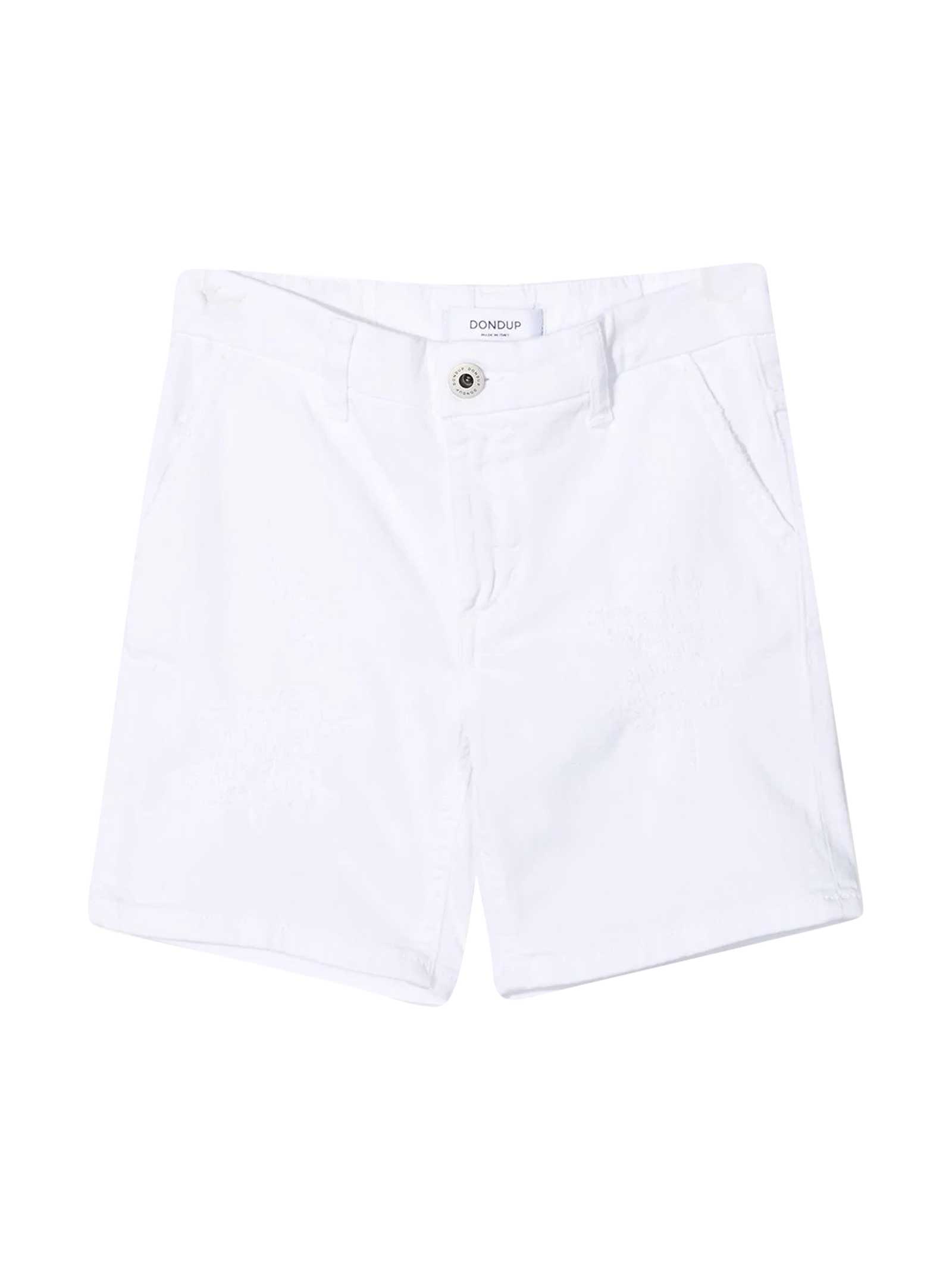Dondup White Denim Bermuda Shorts