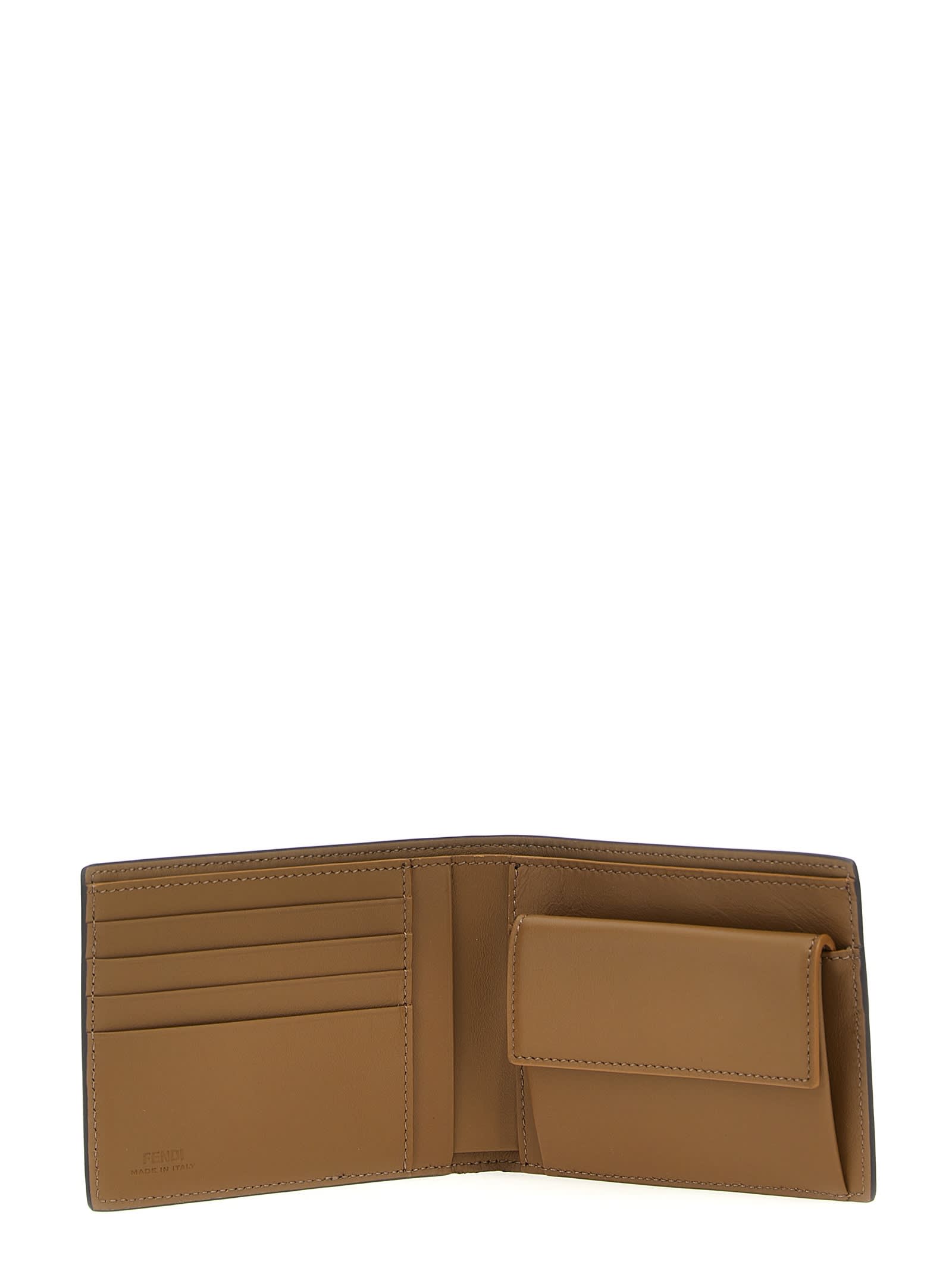 Shop Fendi Diagonal Wallet In Brown