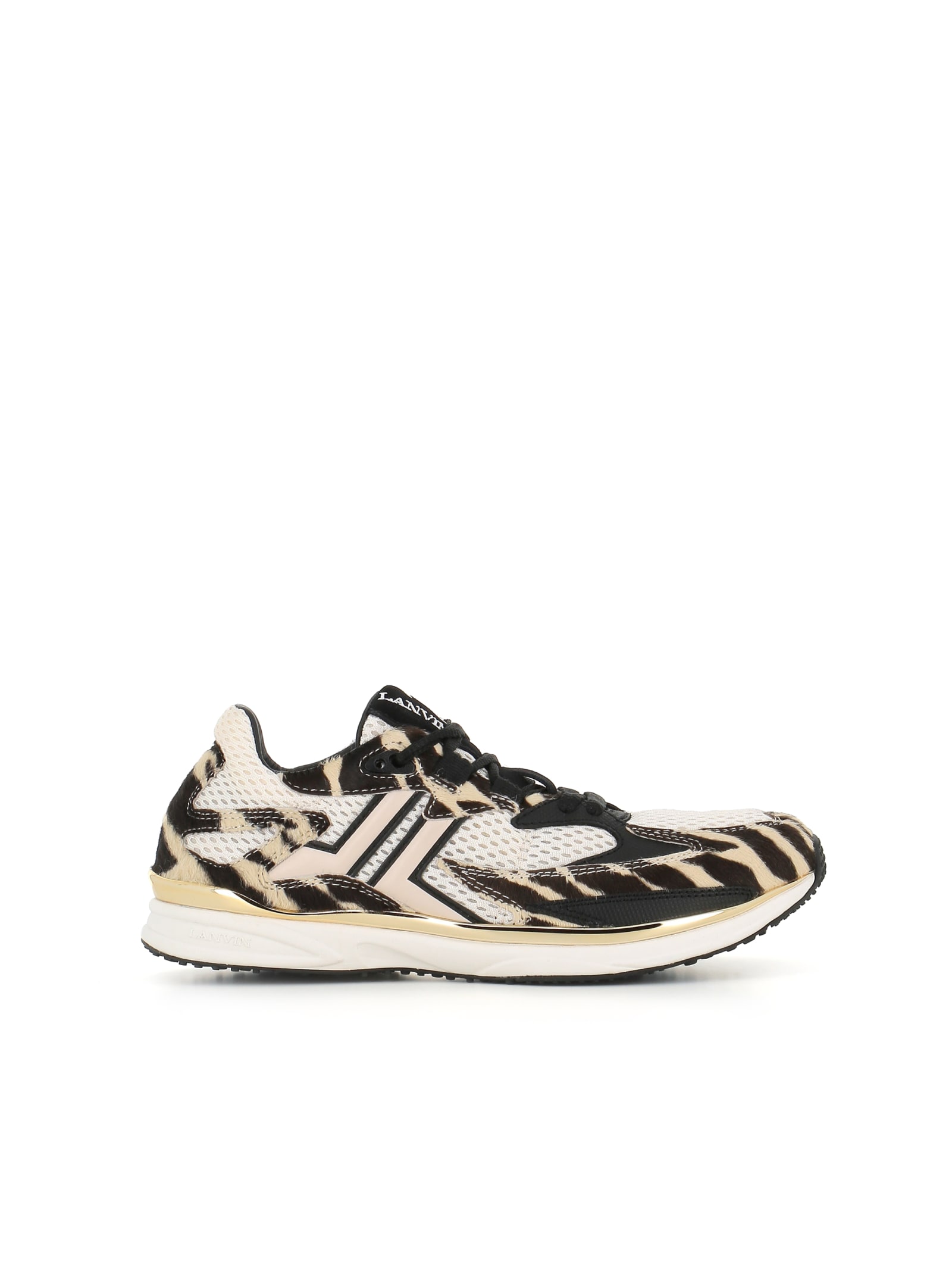 Shop Lanvin Sneaker In Bianca/nera