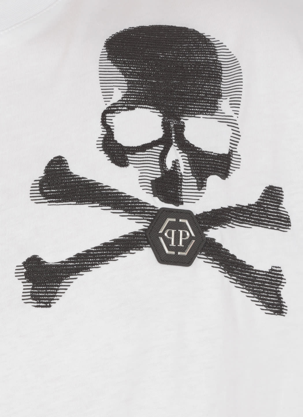 Shop Philipp Plein Skull And Bones T-shirt In White