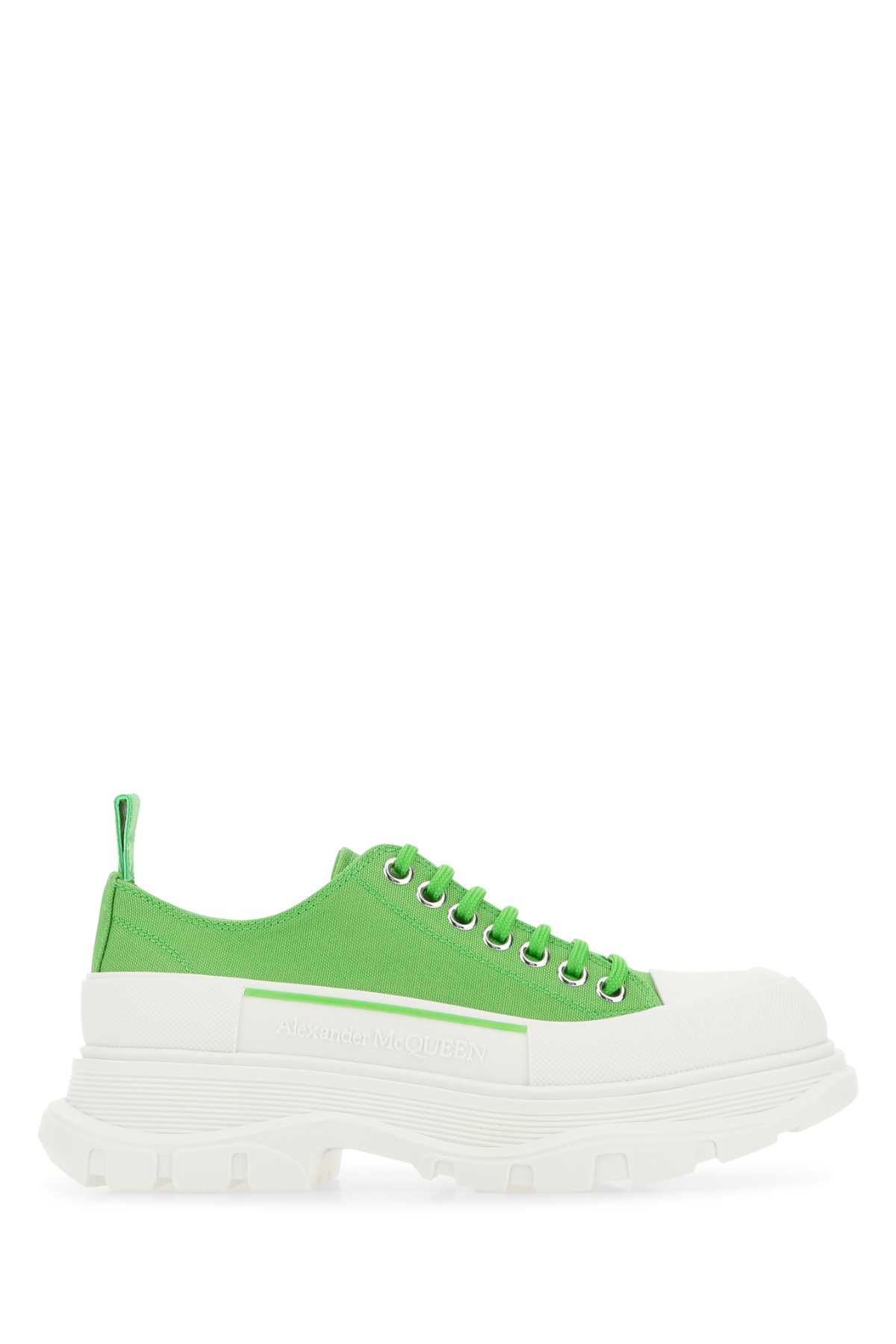 Alexander McQueen Green Canvas Tread Slick Sneakers