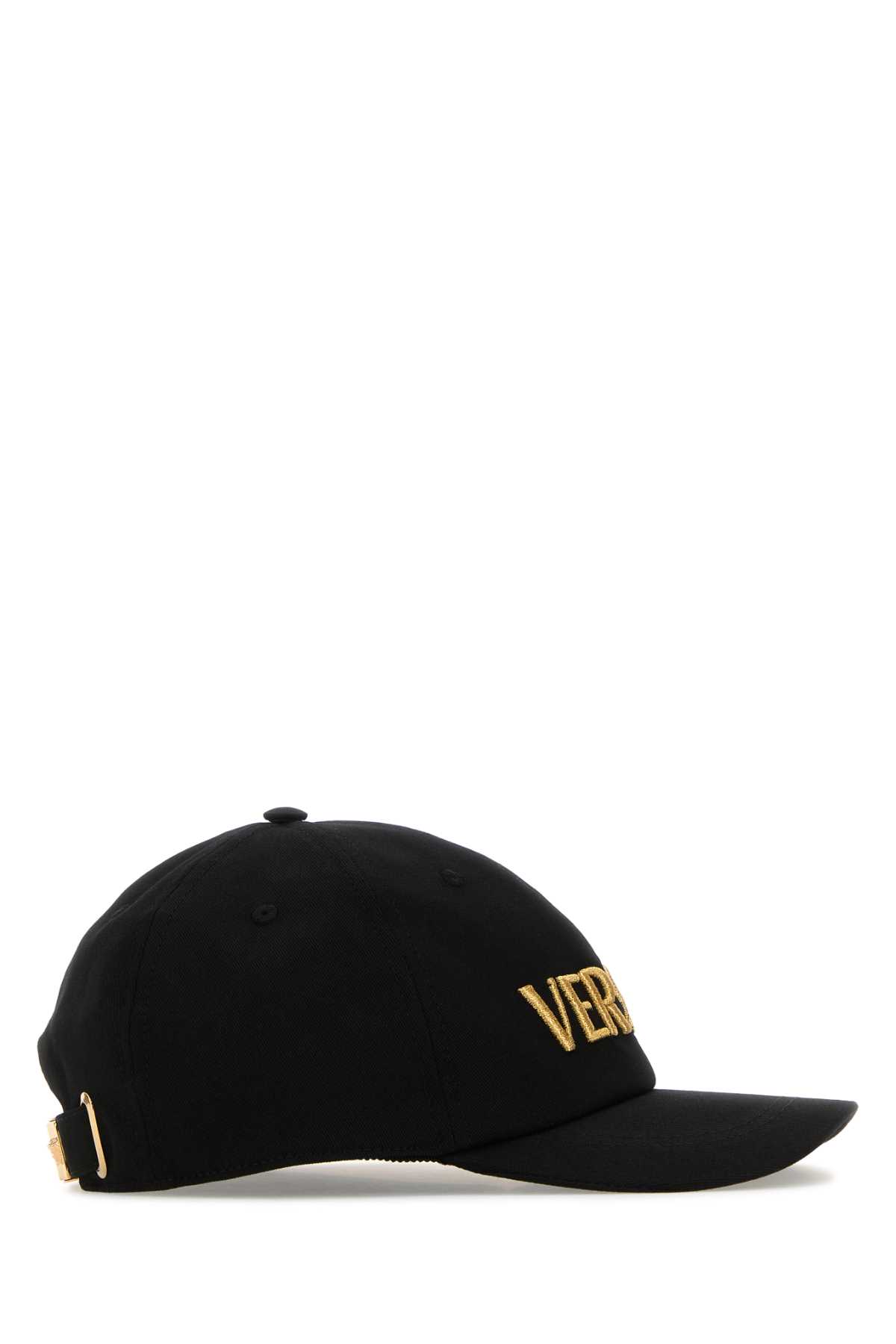 Versace Black Cotton Baseball Cap In Nerooro