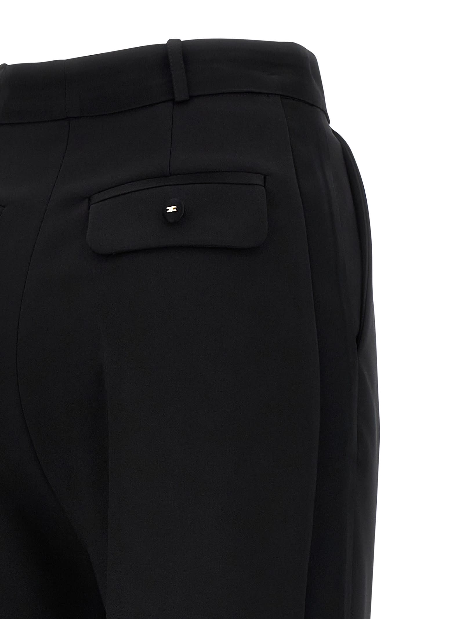 Elisabetta Franchi Tuxedo-effect Trousers Pants Black In Black