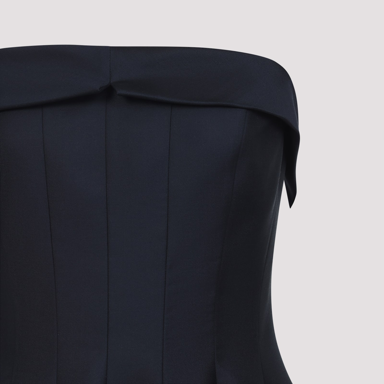 Alberta Ferretti Shoulder-baring Dress With Fitted Bodice And Flared Skirt In Black