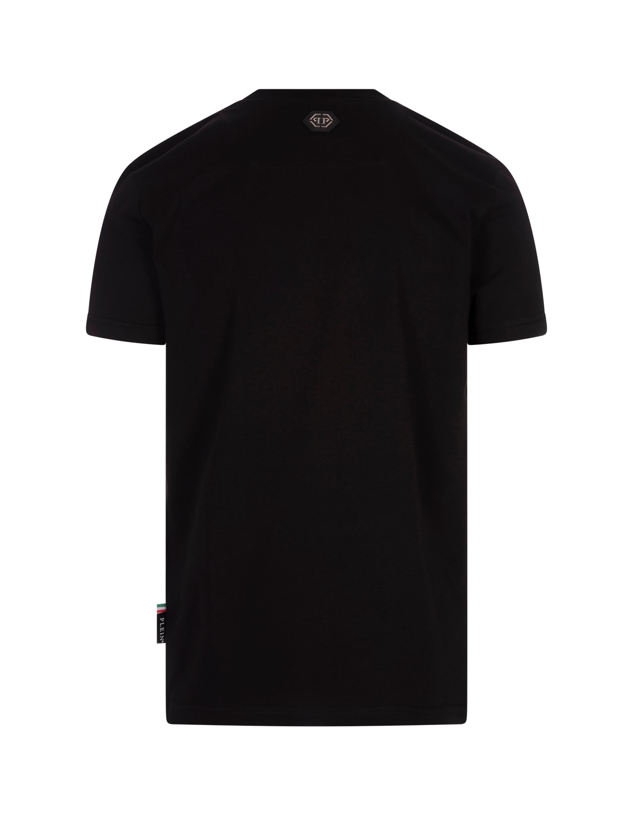 Shop Philipp Plein Black Skull Ss Round Neck T-shirt