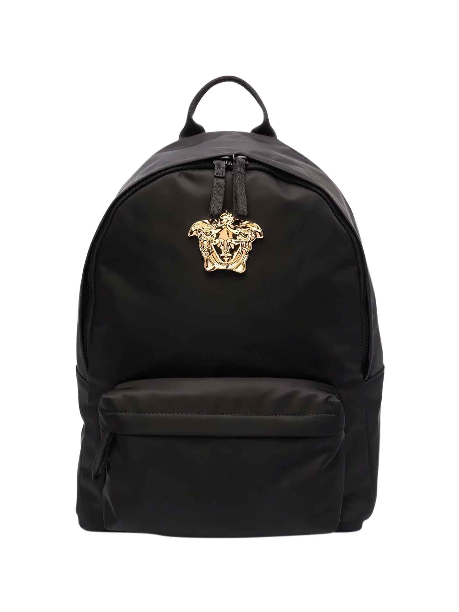 Versace Black Backpack With Medusa Application Kids