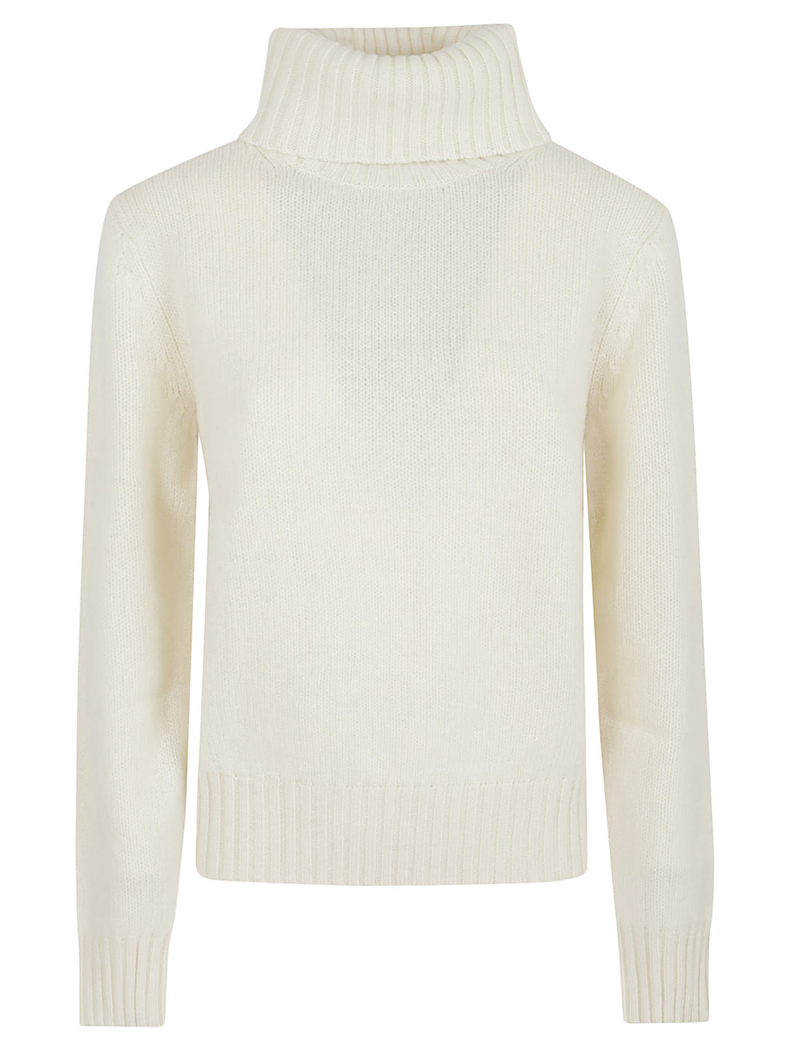 Polo Ralph Lauren Ribbed Knit Sweater With High Turtleneck In White