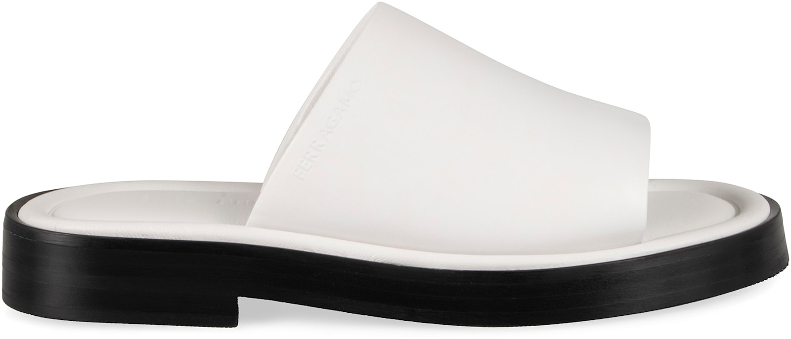 Ferragamo Open-toe Slip-on Slides In White