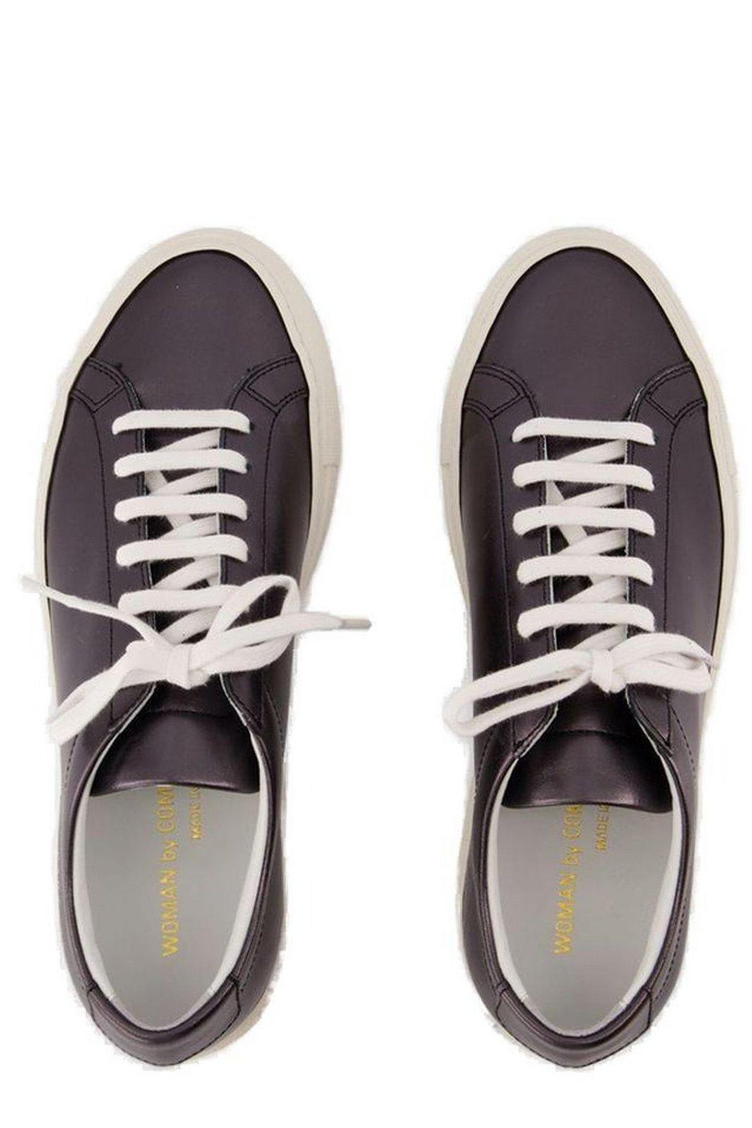 Shop Common Projects Achilles Metallic Effect Sneakers In Black