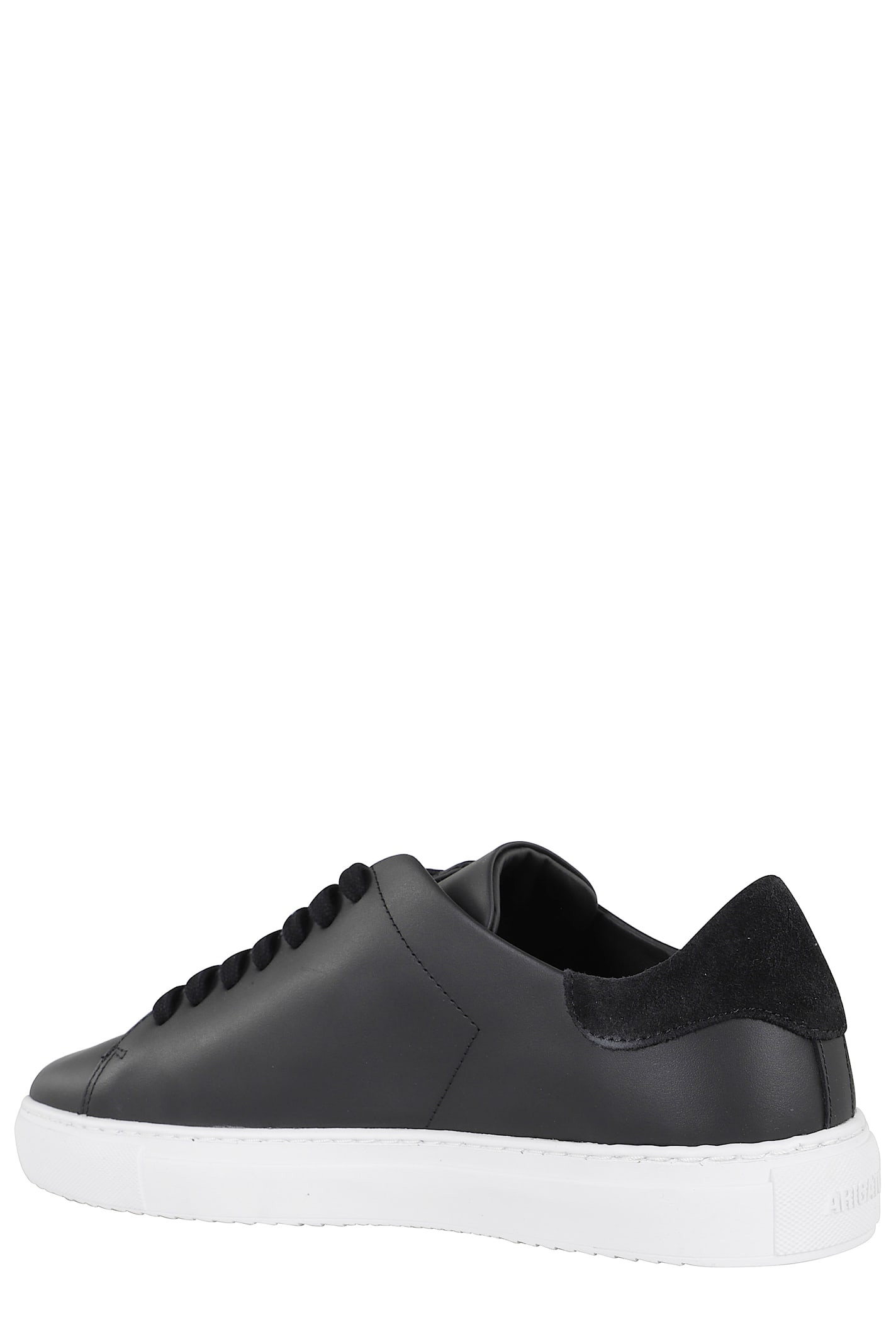 Axel Arigato 90 Clean Black Low Top Sneakers With Logo Lettering On The Side In Leather Man In Black