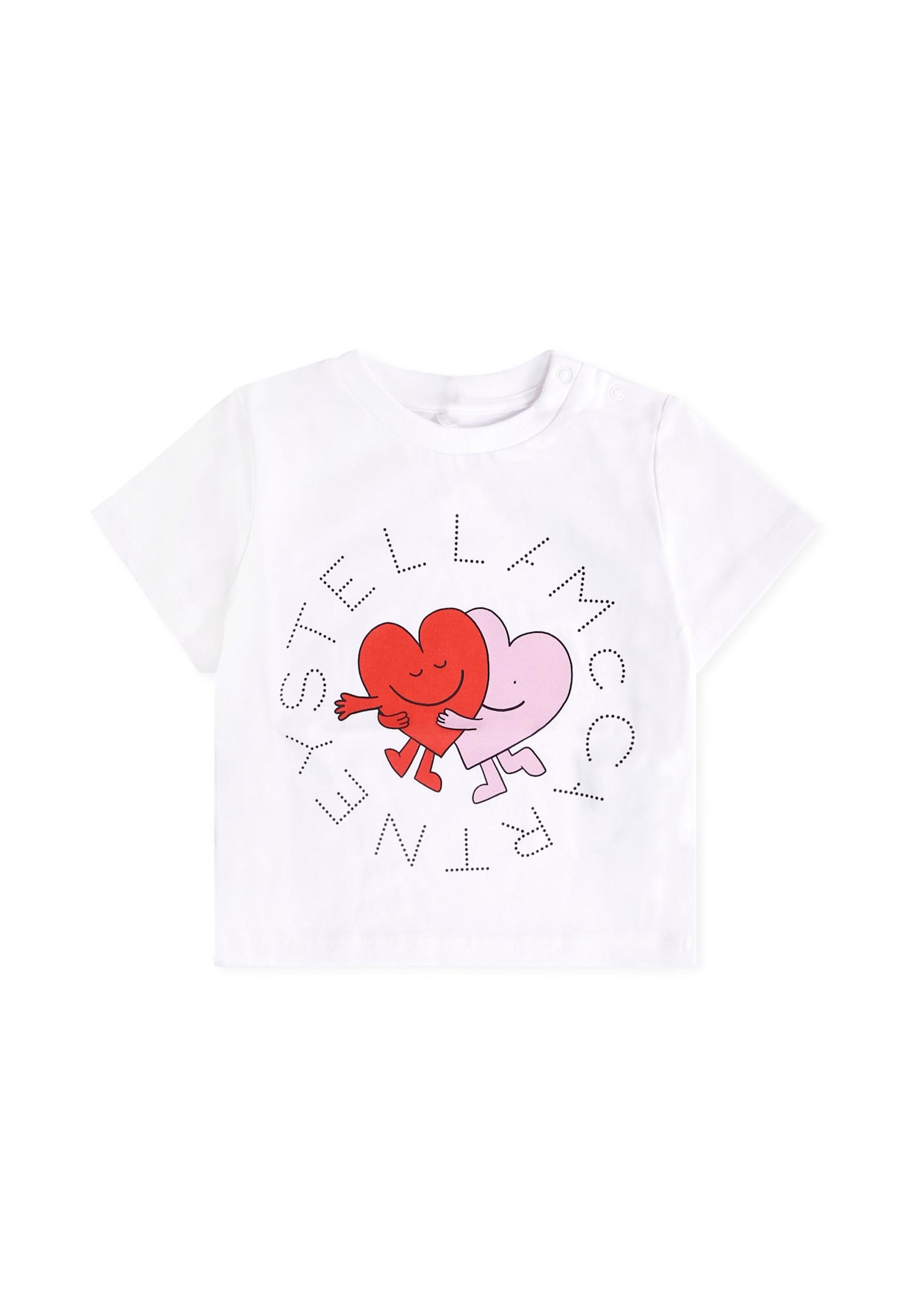 Stella Mccartney White T-shirt For Baby Girl With Heart In White