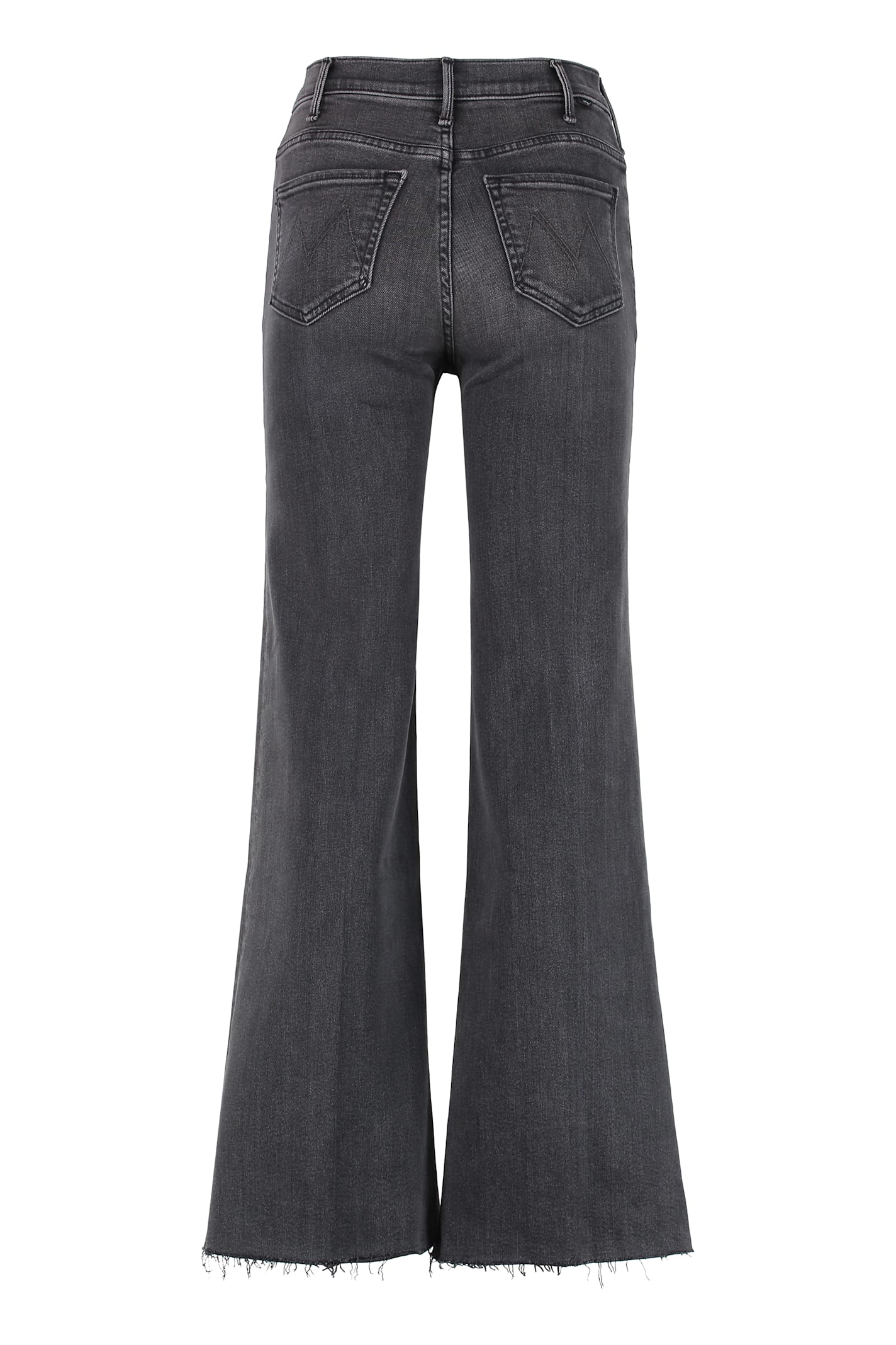 Mother Jeans Hustler Roller Sneak Fray In Gray