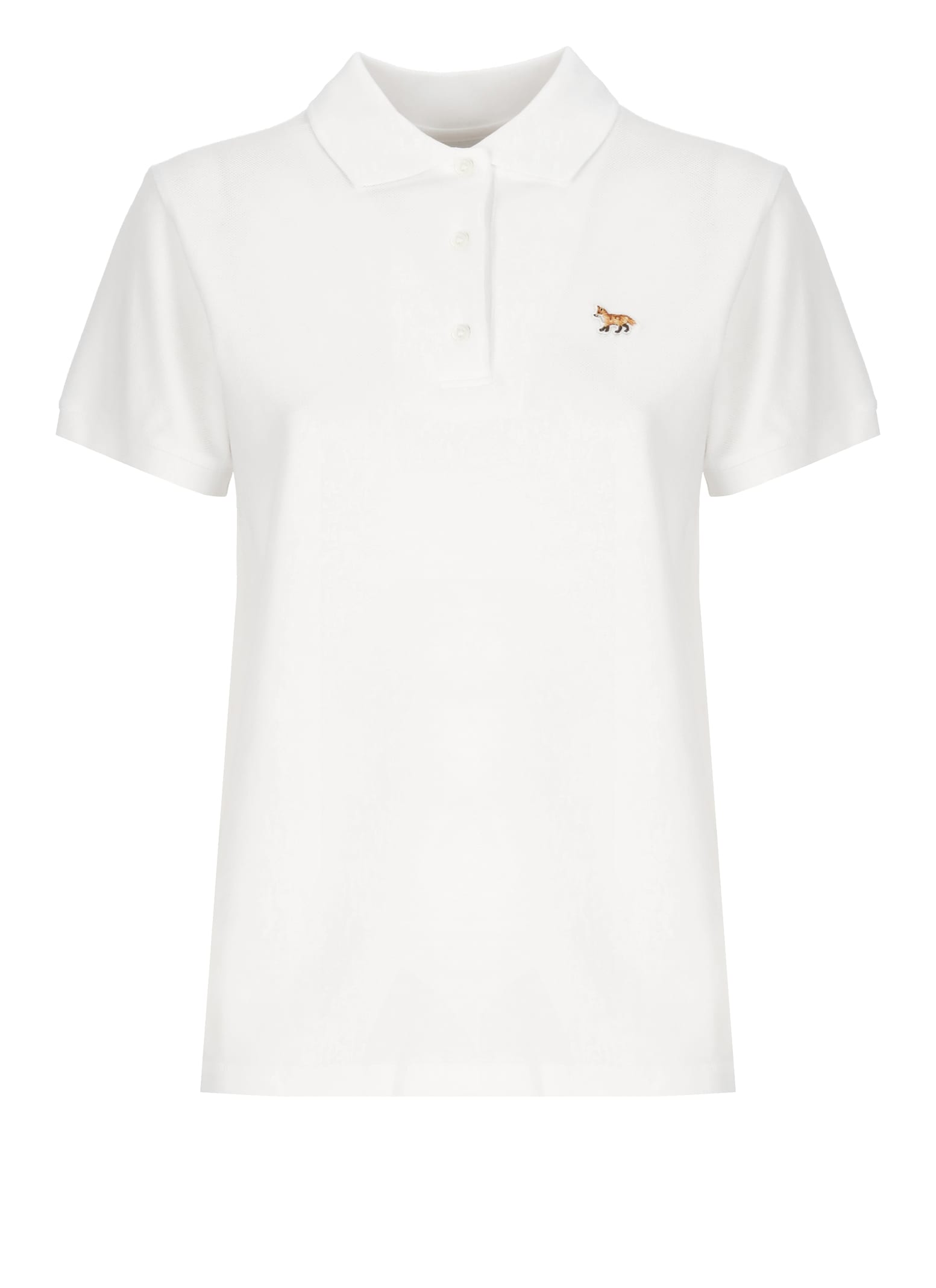 Maison Kitsuné Baby Fox Head Polo Shirt In White