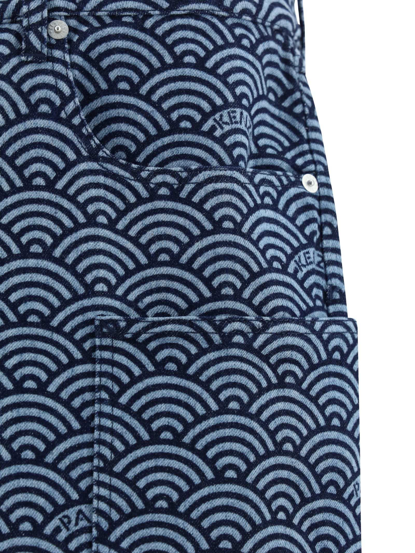 KENZO PRINTED DENIM CARGO JEANS