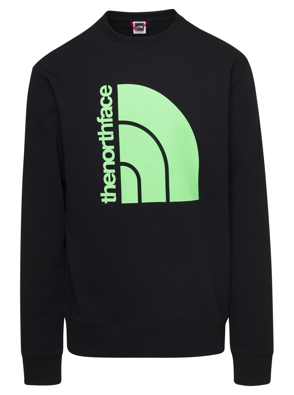 THE NORTH FACE BLACK CREWNECK SWEATSHIRT WITH MAXI LOGO PRINT IN COTTON MAN THE NORTH FACE