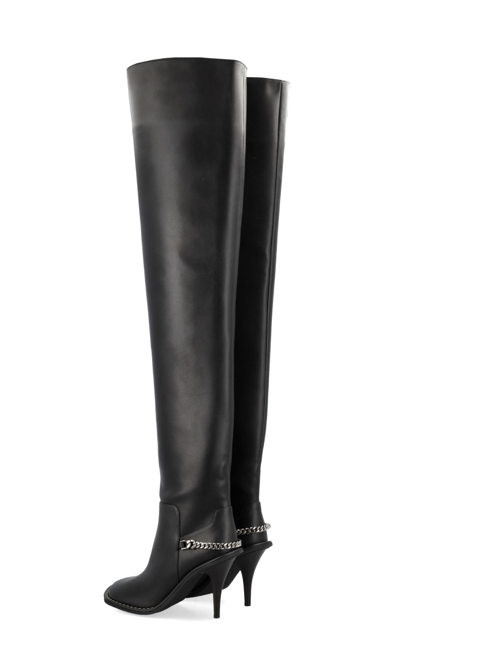 Shop Stella Mccartney Ryder Above-the-knee Stiletto Boots In Black