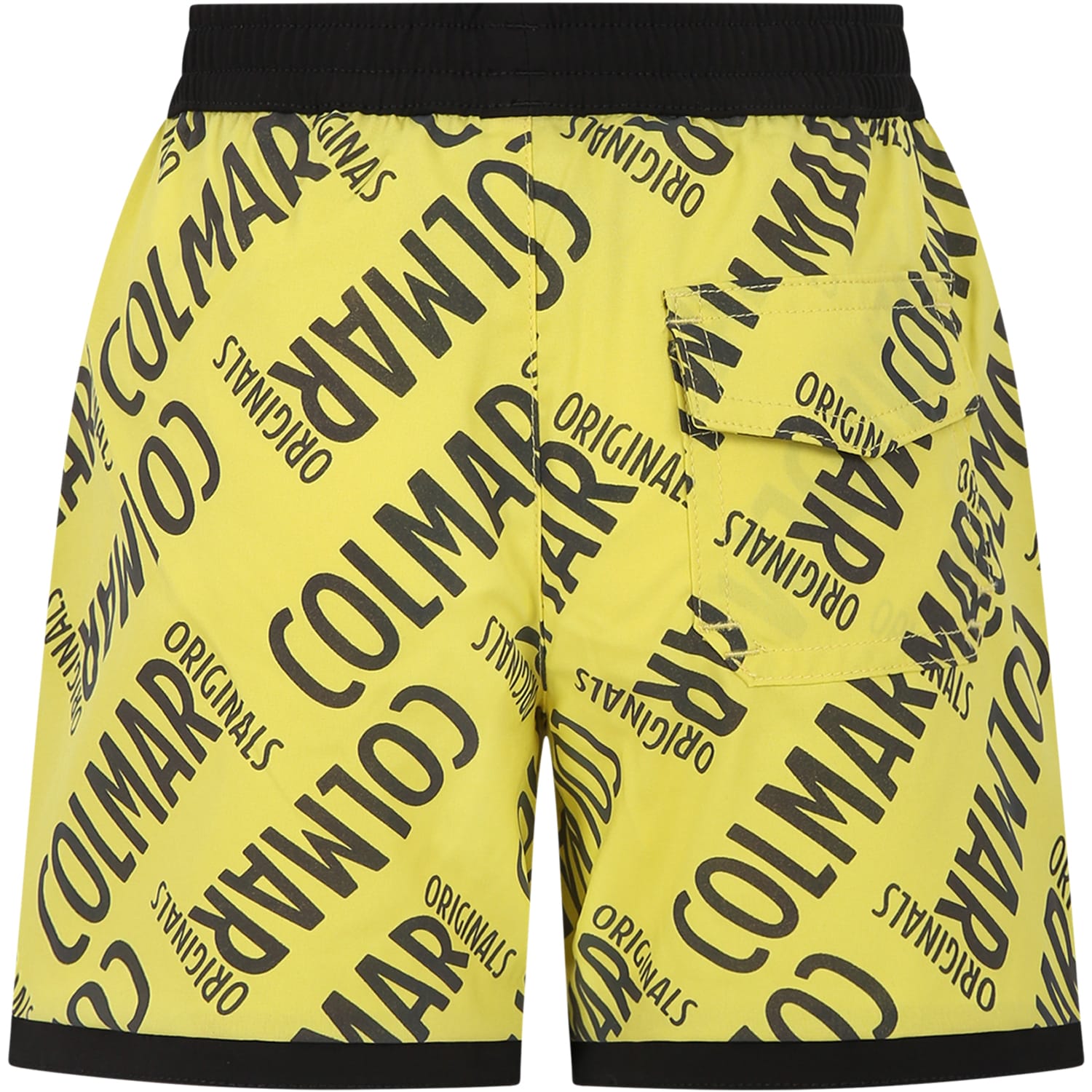 Shop Colmar Yellow Swim Boxer For Boy With Logo In Multicolor