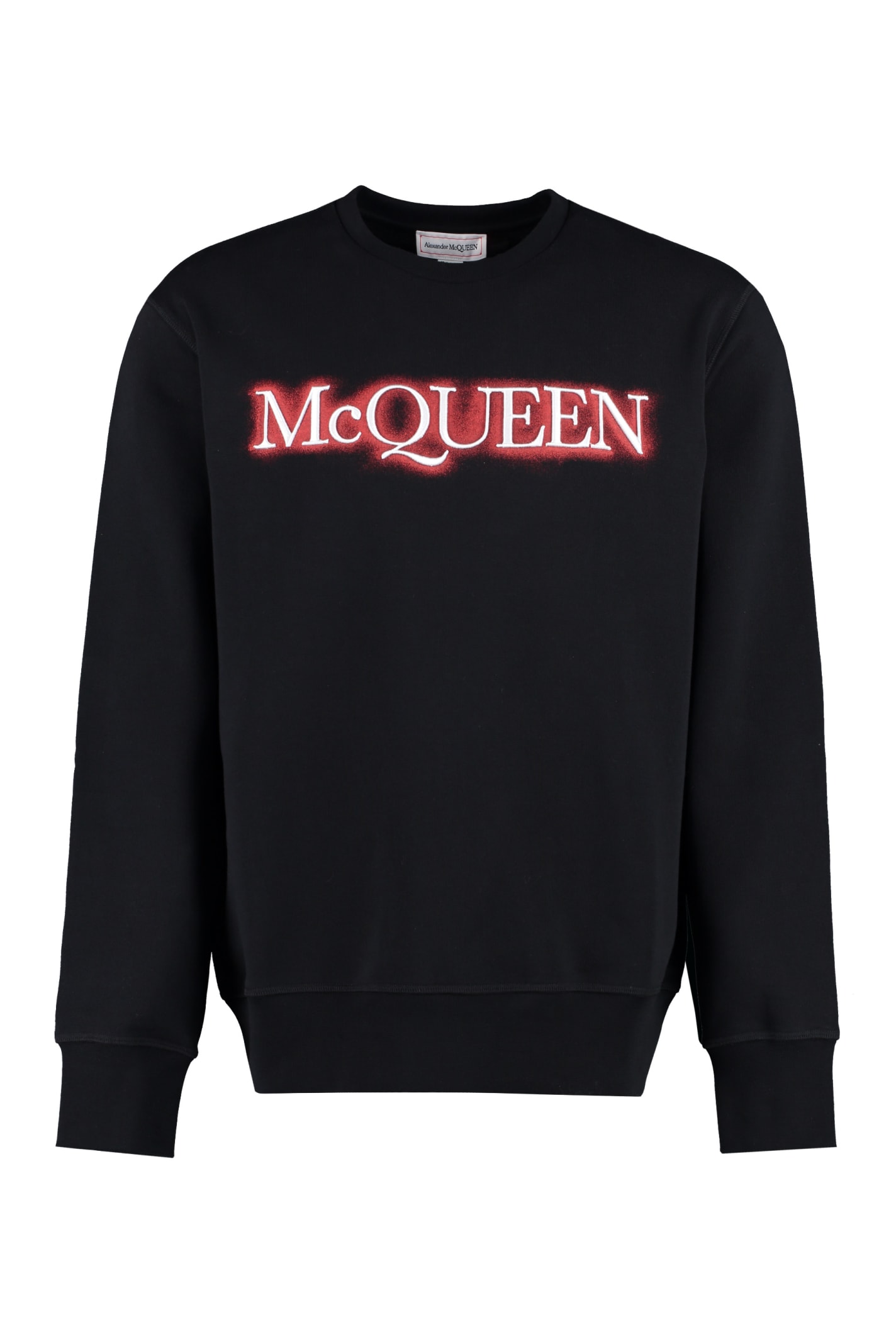 Shop Alexander Mcqueen Logo Detail Cotton Sweatshirt In Black