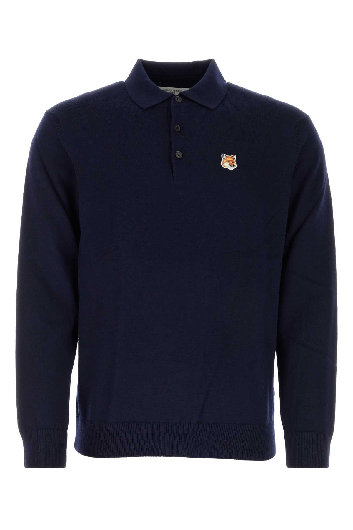 Maison Kitsuné Midnight Blue Wool Polo Shirt