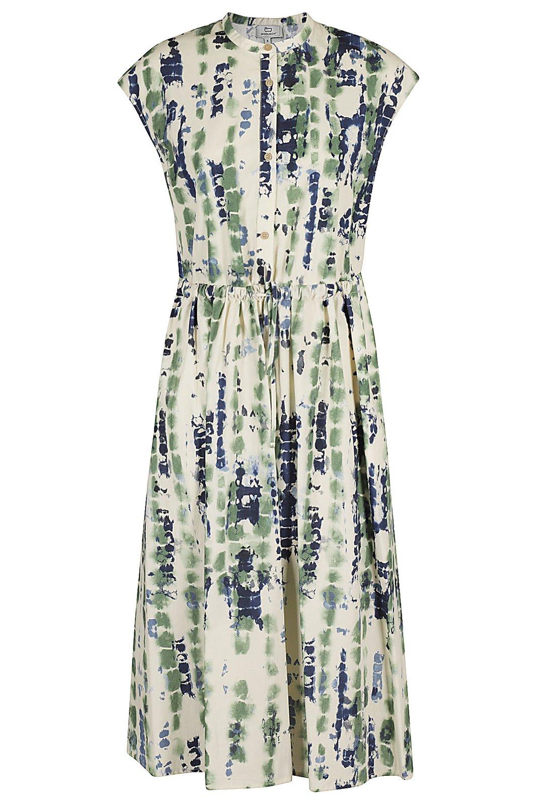 Shop Woolrich All-over Motif Printed Midi Dress In Multicolor