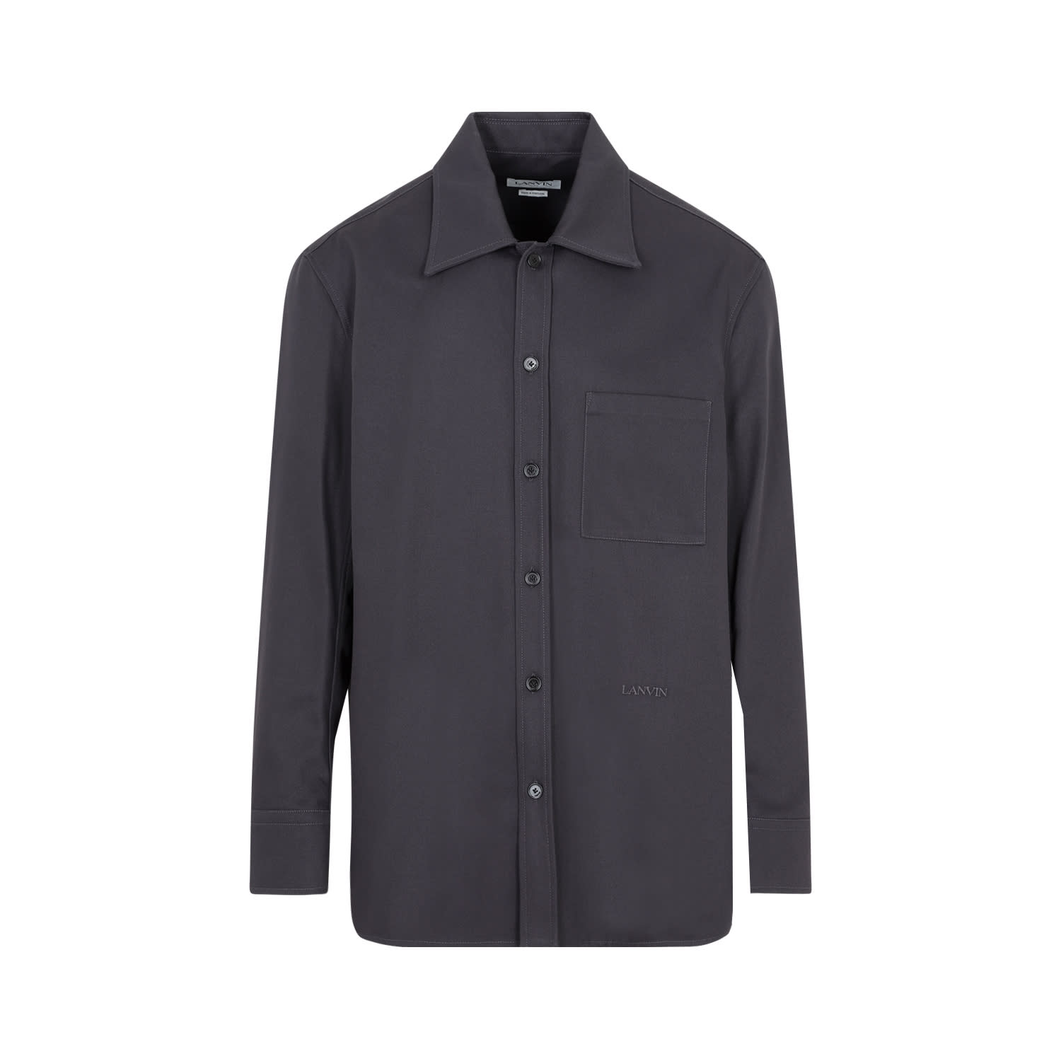 Shop Lanvin Twisted Cocoon Overshirt In Steel