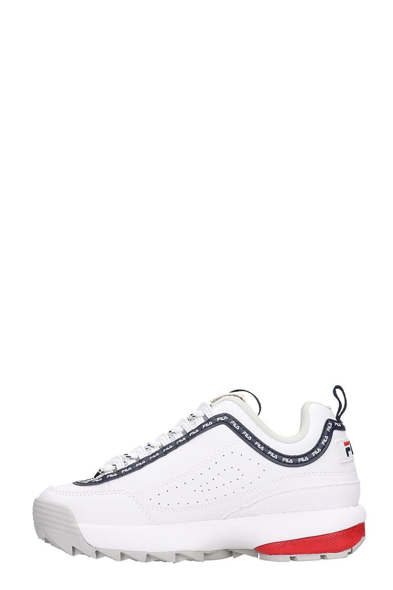 Best price on the market at italist Fila Fila Distruptor Logo Joggesko i hvitt skinn Fila Fila Distruptor Logo Sneakers In White Leather