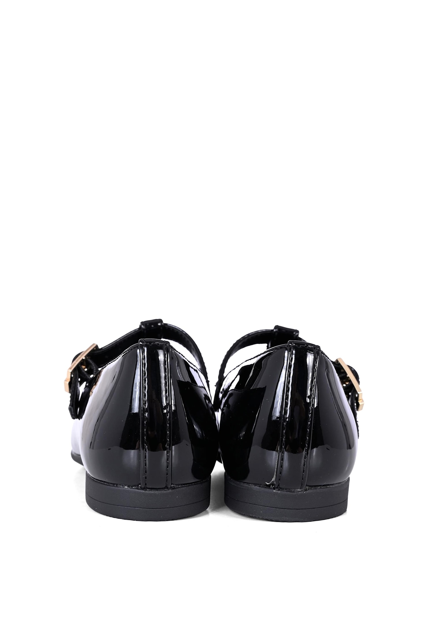 Tommy Hilfiger Black Ballet Flats For Girl With Flag In Black