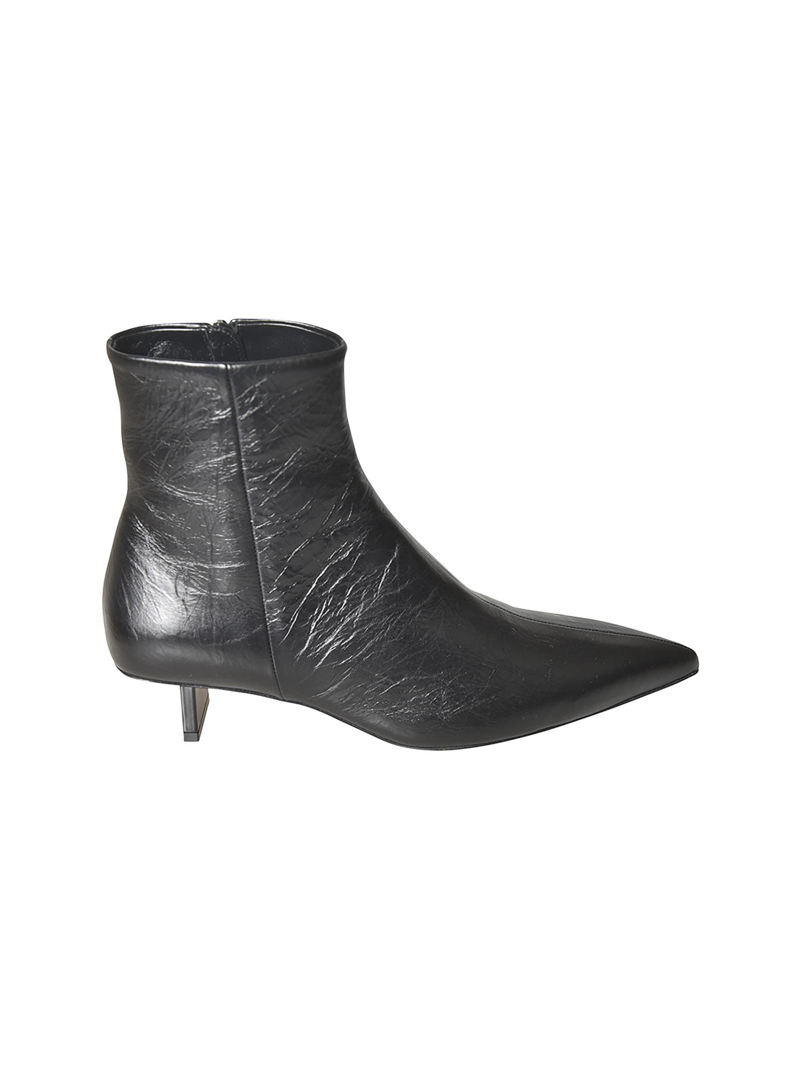 Side Zipped Pointed Toe Ankle Boots