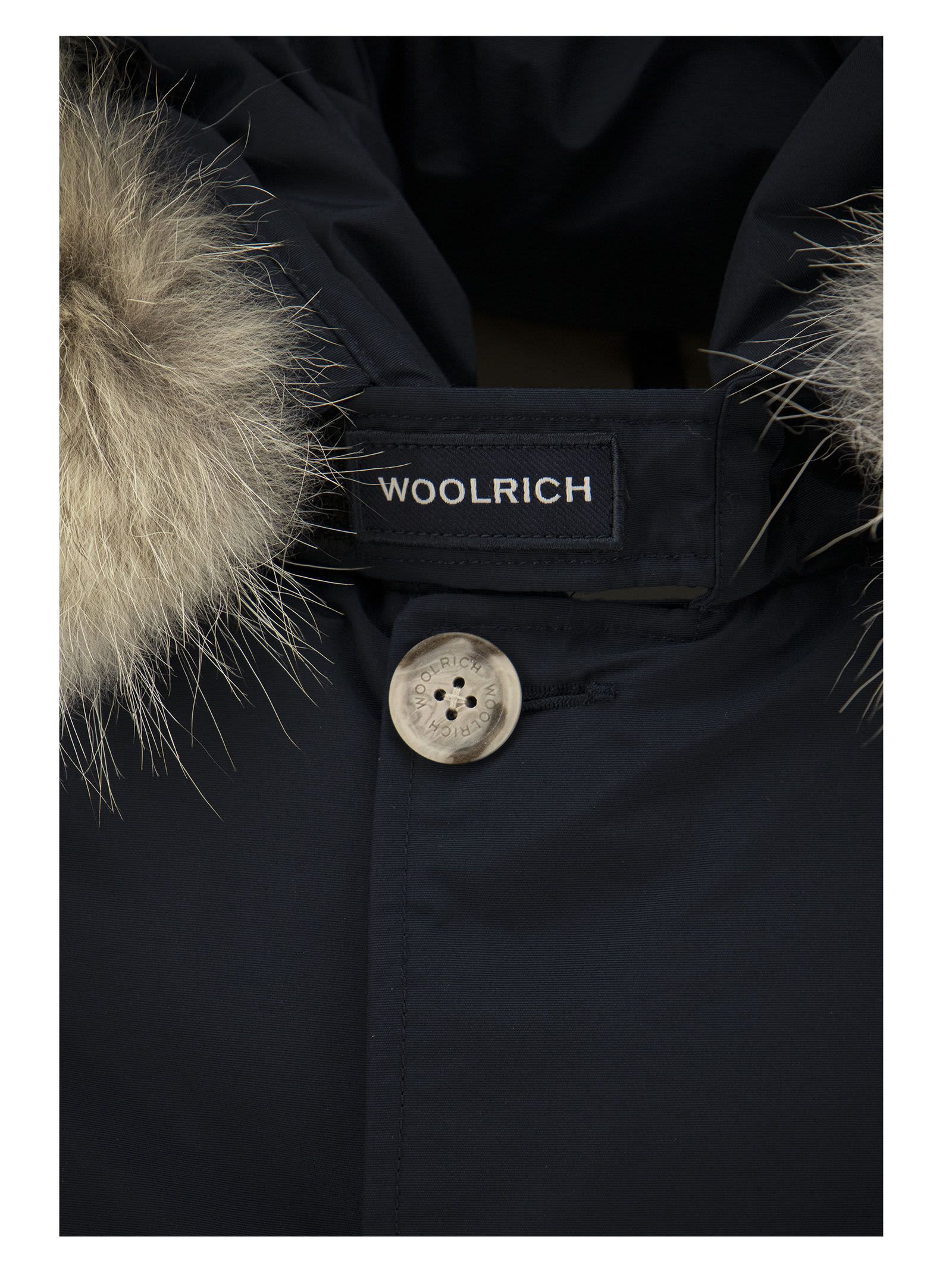 Shop Woolrich Arctic Parka With Removable Fur Coat In Melton Blue