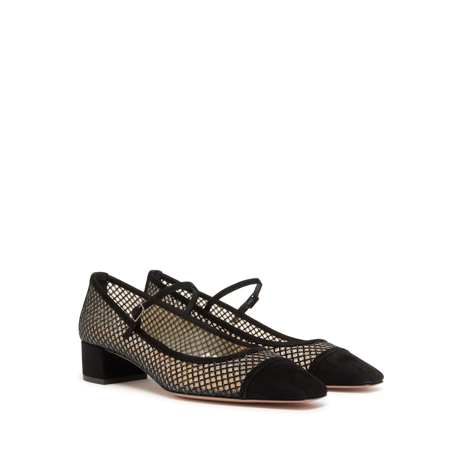 Aquazzura Mayor Crystals Mesh Pumps 35 In Black