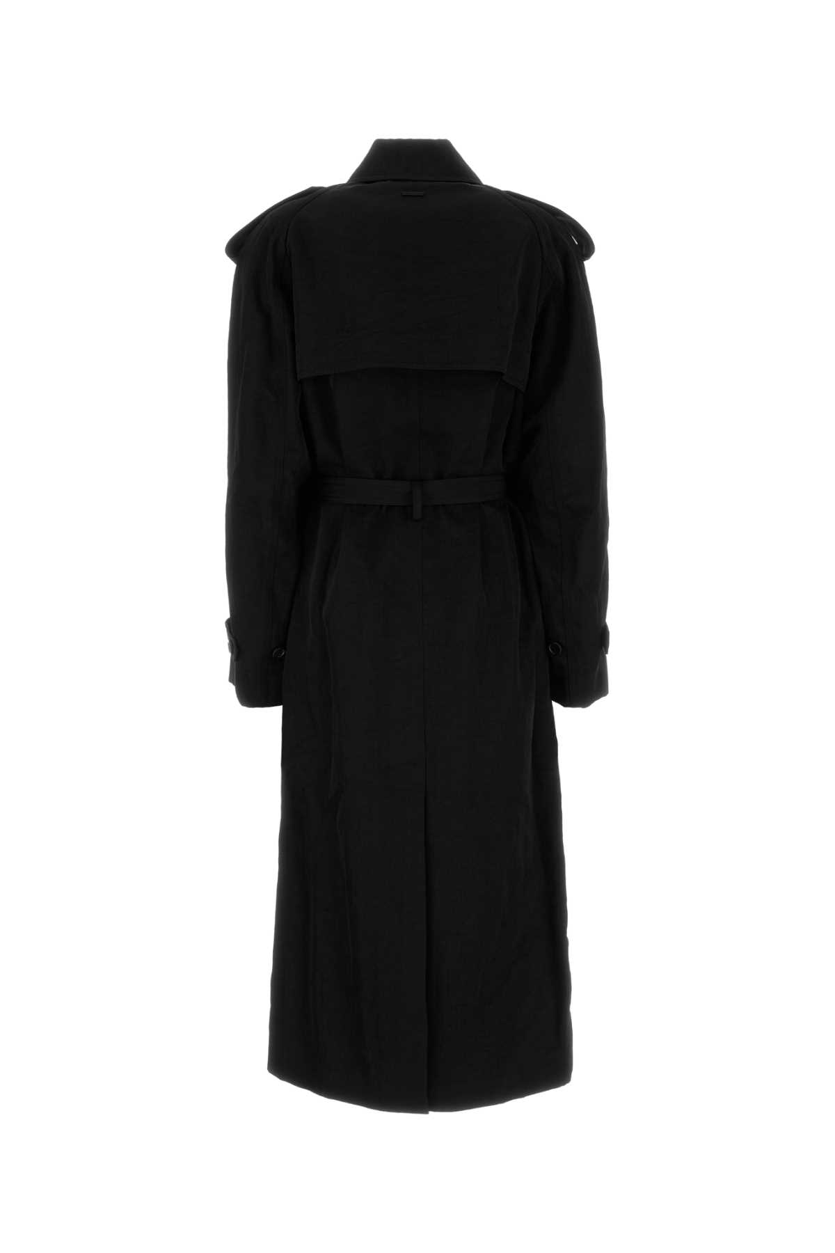 Jw Anderson Black Nylon Trench Coat In Black